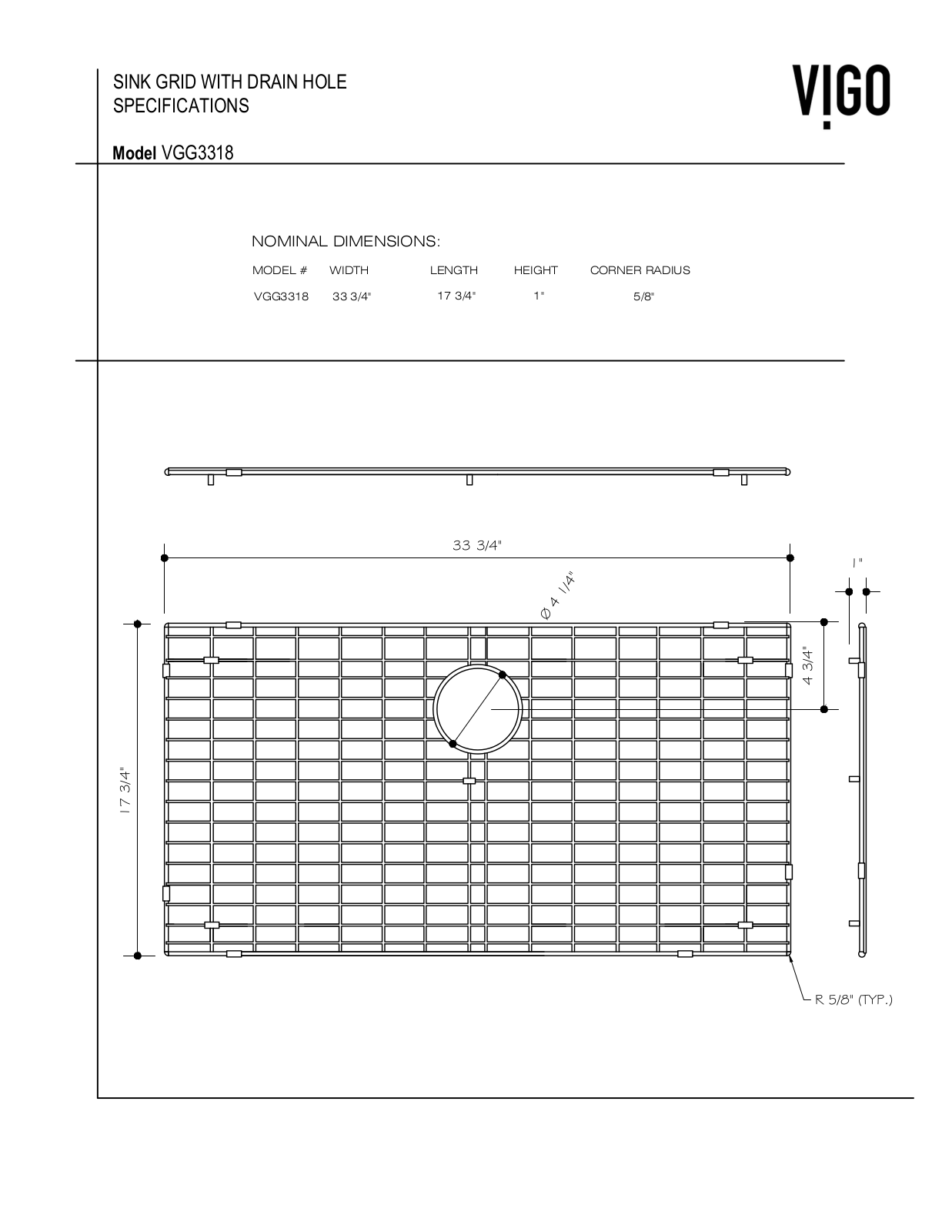 Vigo VG15259 Specifications