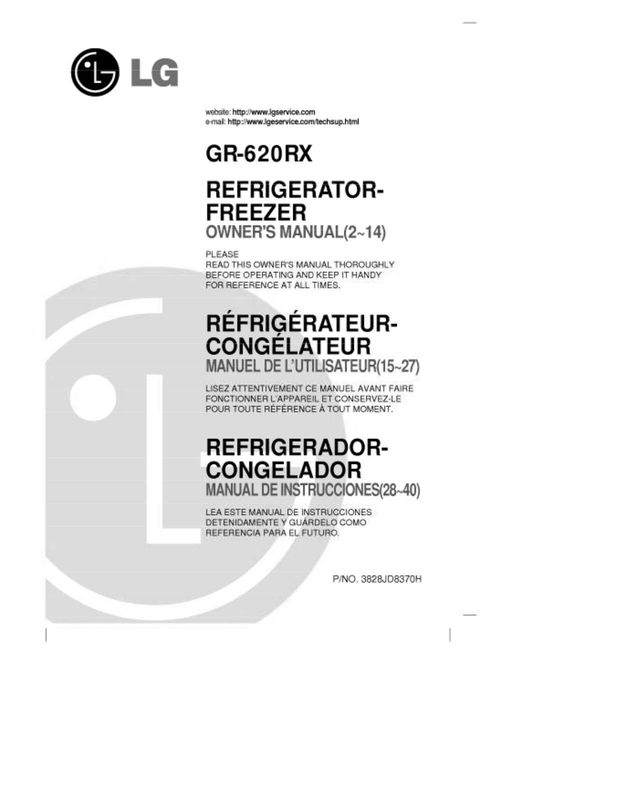 LG GR-620RX User Manual