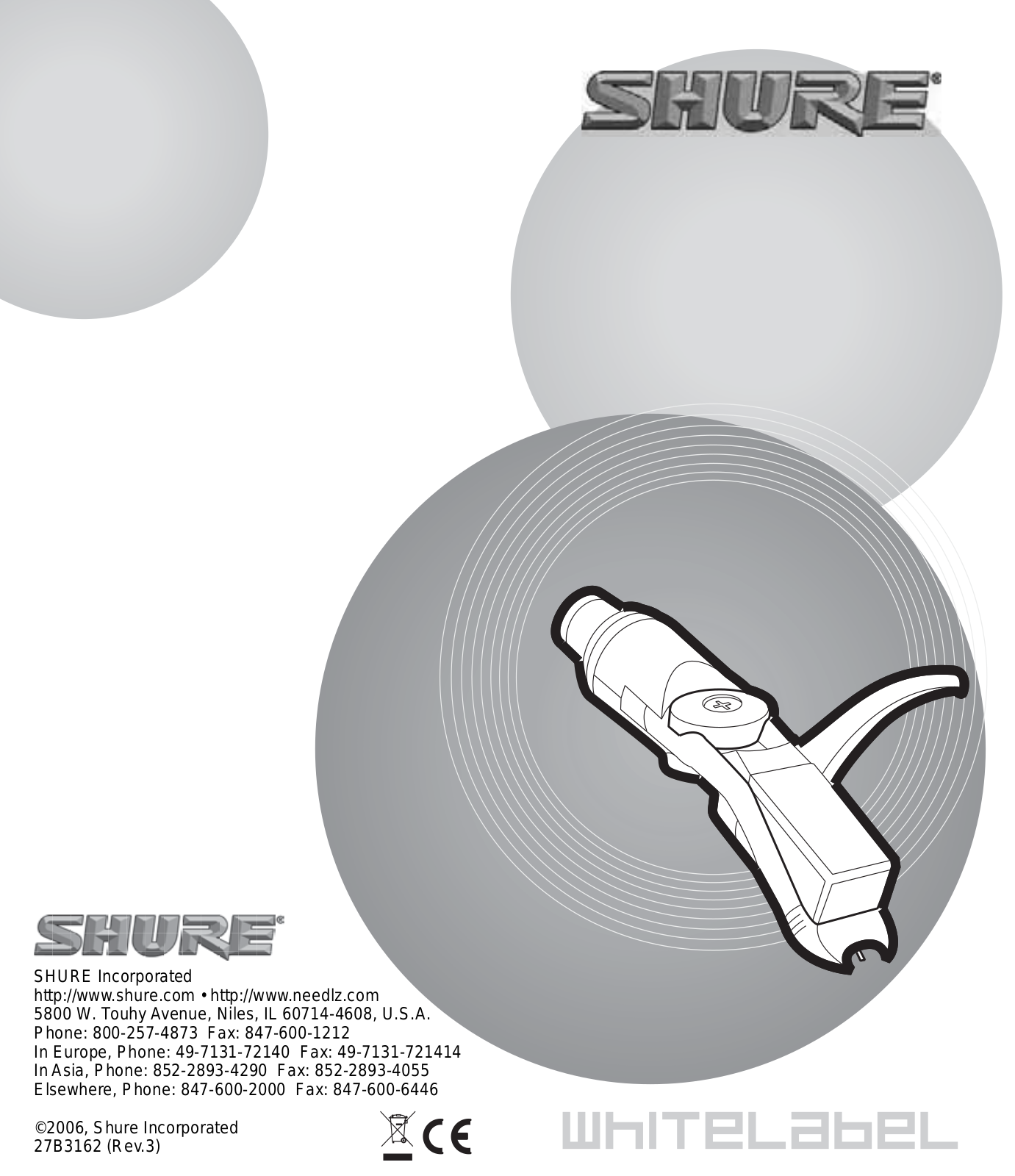 Shure Phonograph WHITELABEL User Guide