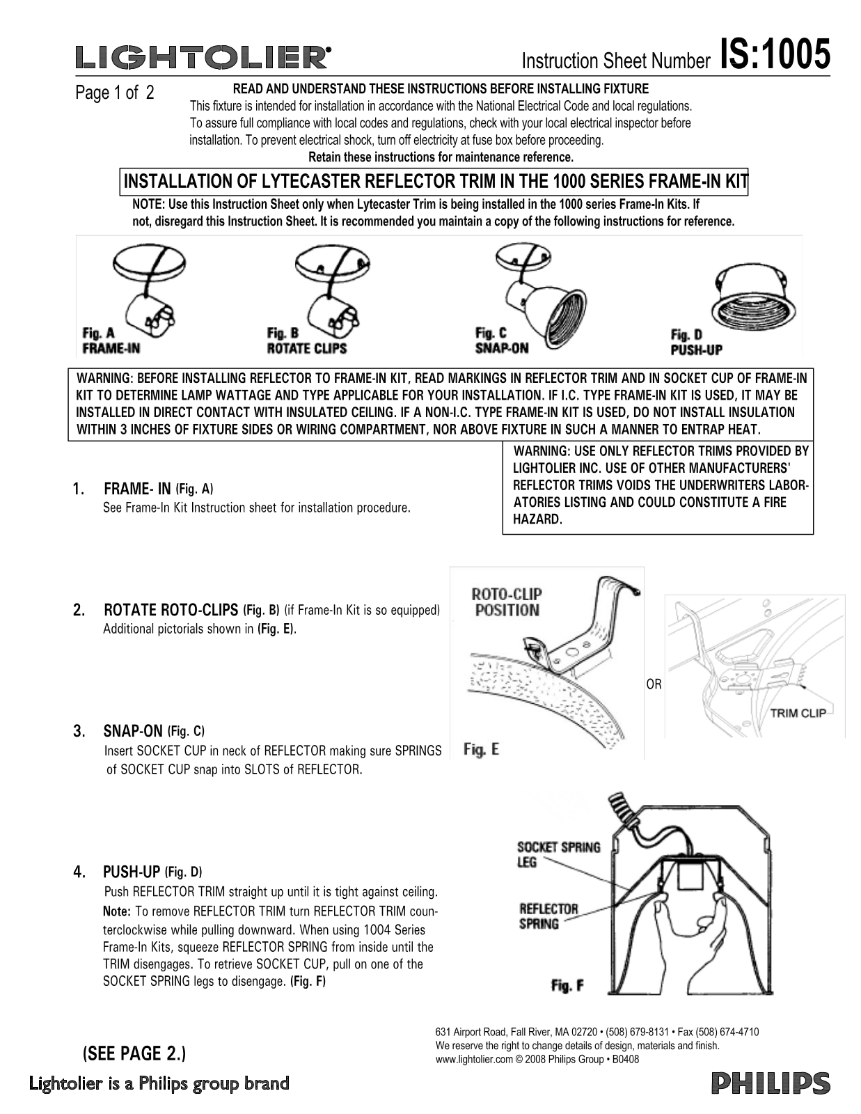 Lightolier 1000 User Manual