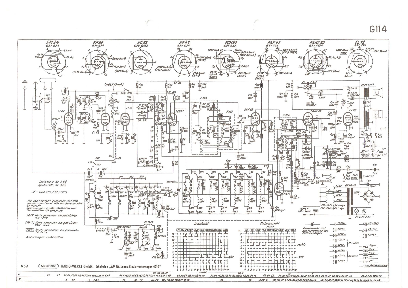 Grundig G-114 Schematic