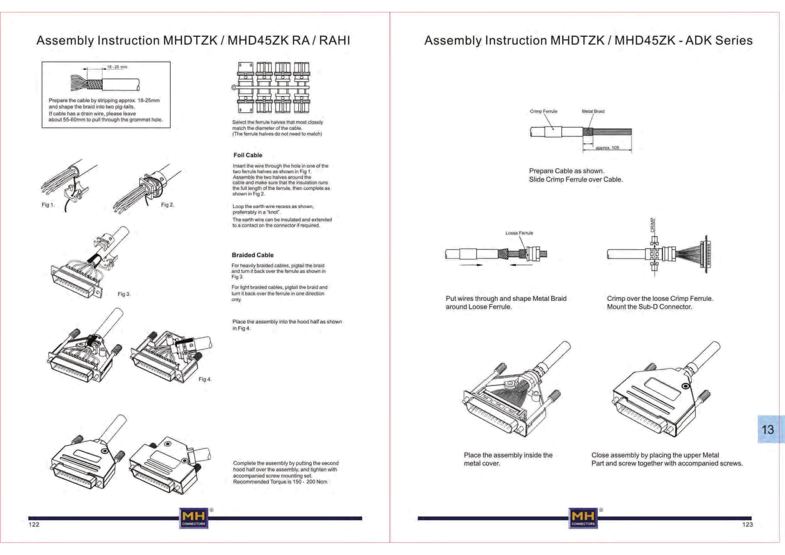 MH Connectors MHDTZK, MHD45ZK Assembly