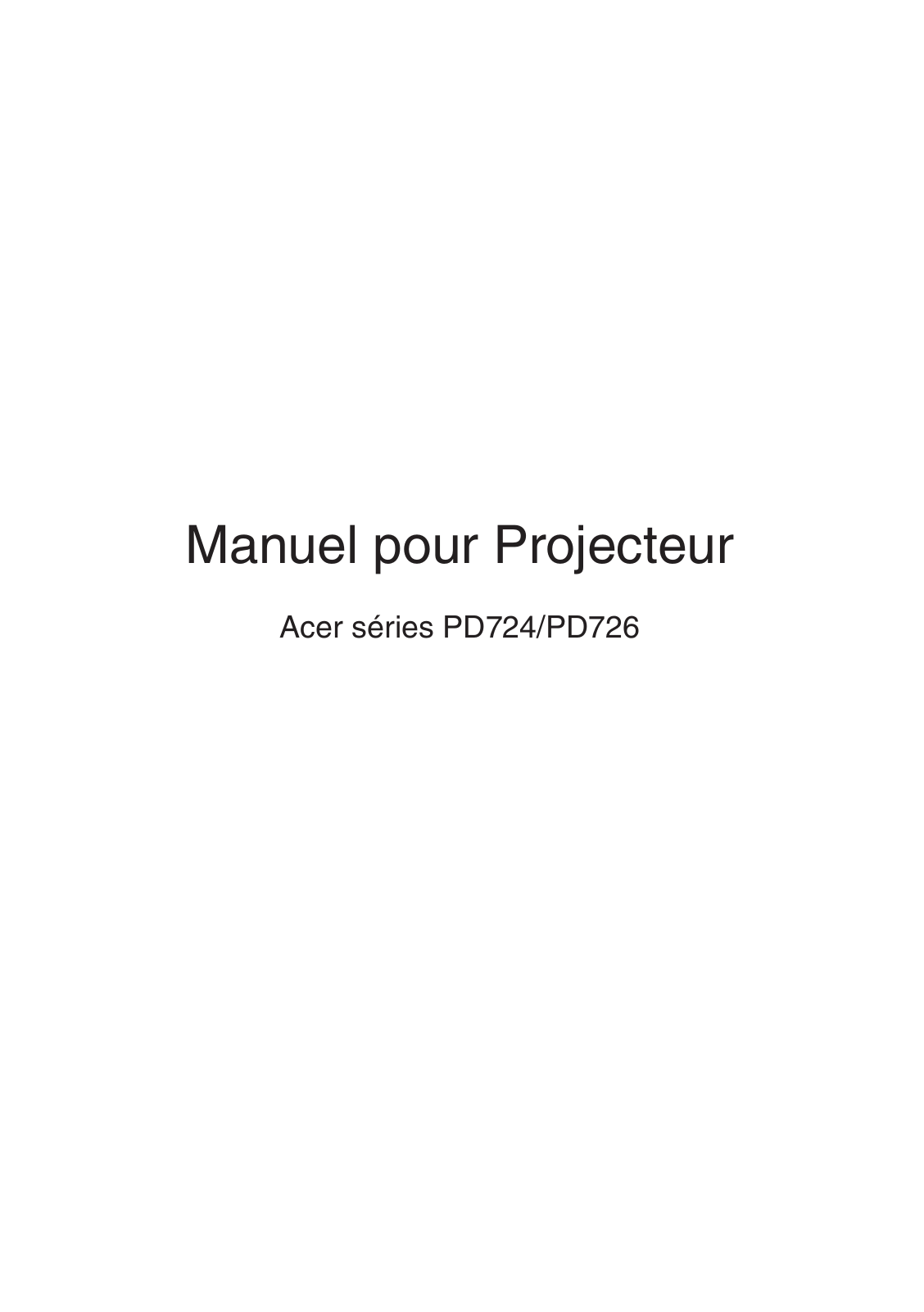 ACER PD726w User Manual