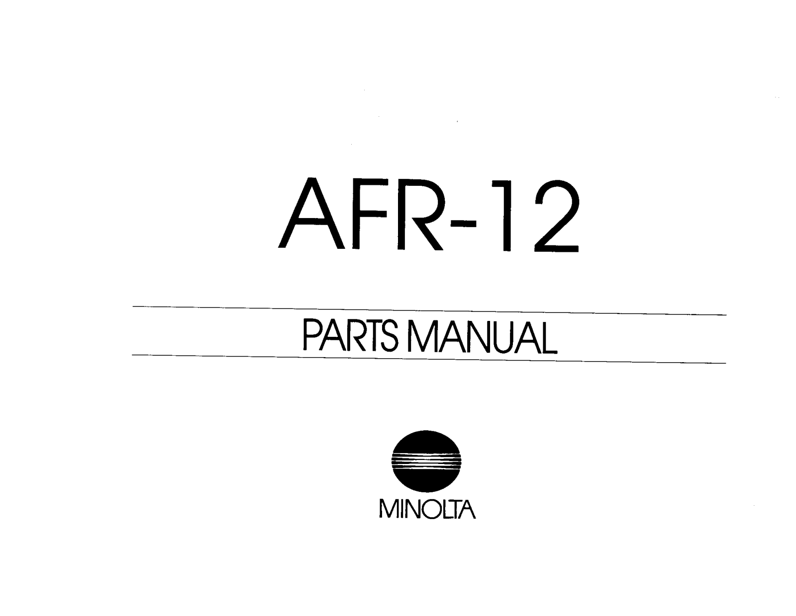 KONICA MINOLTA AFR12 Service Manual