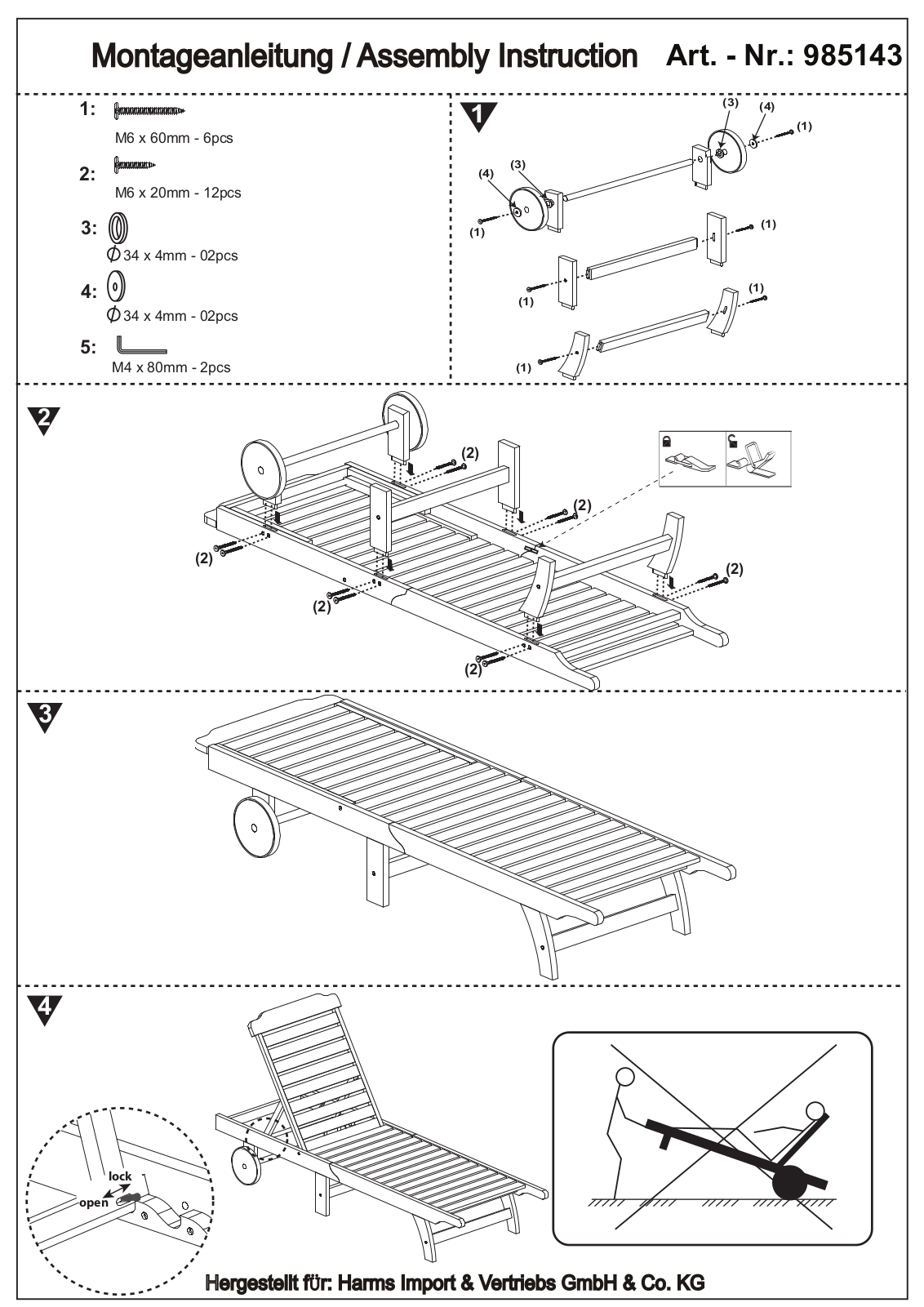 Garden Pleasure Palm Springs Assembly instructions