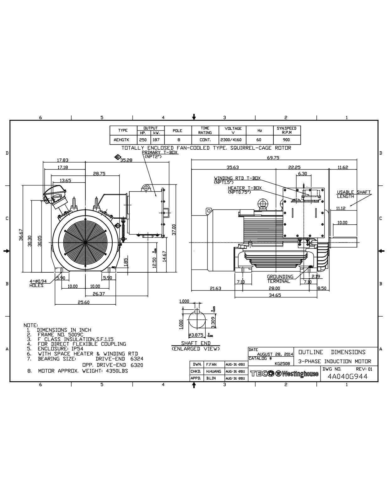 Teco KG2508 Reference Drawing