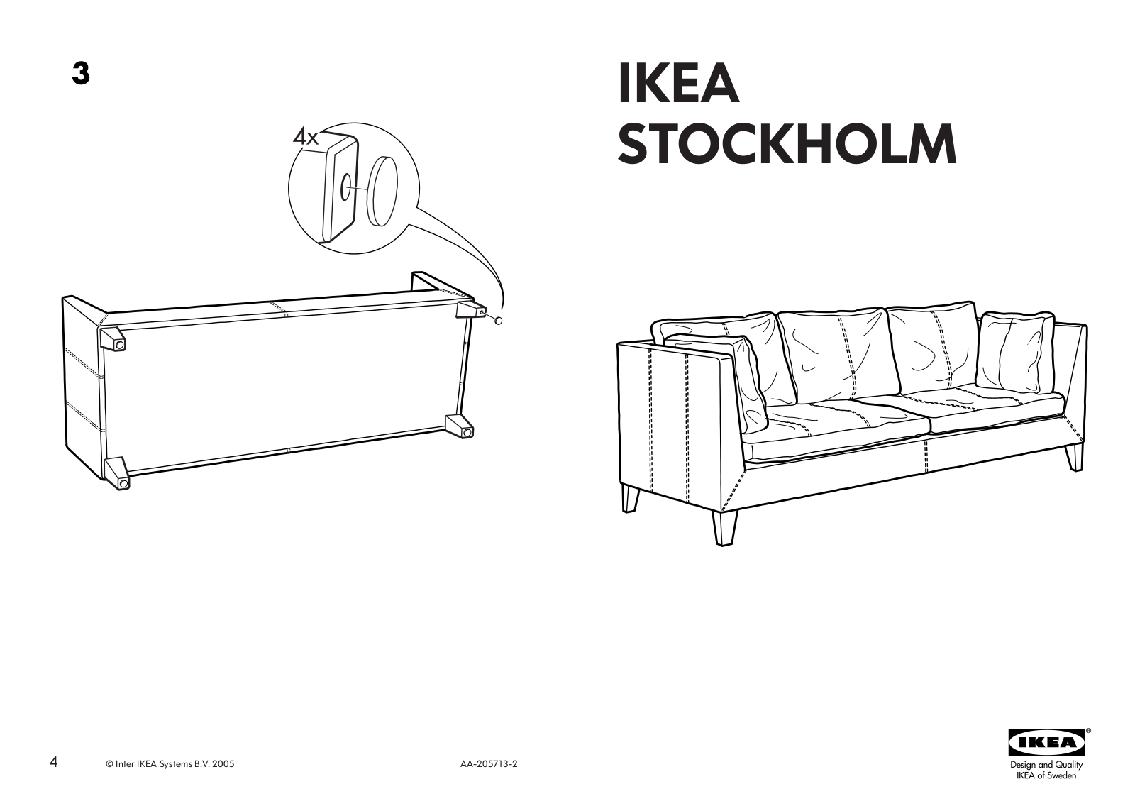 IKEA IKEA STOCKHOLM SOFA 3 SEAT User Manual
