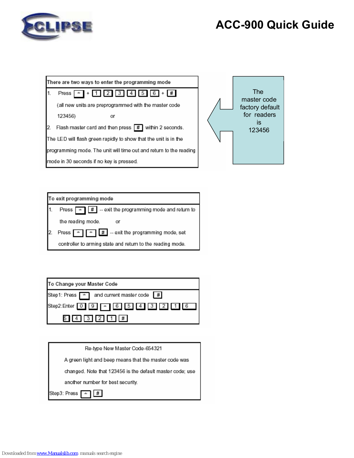 Eclipse ACC-900 Quick Manual