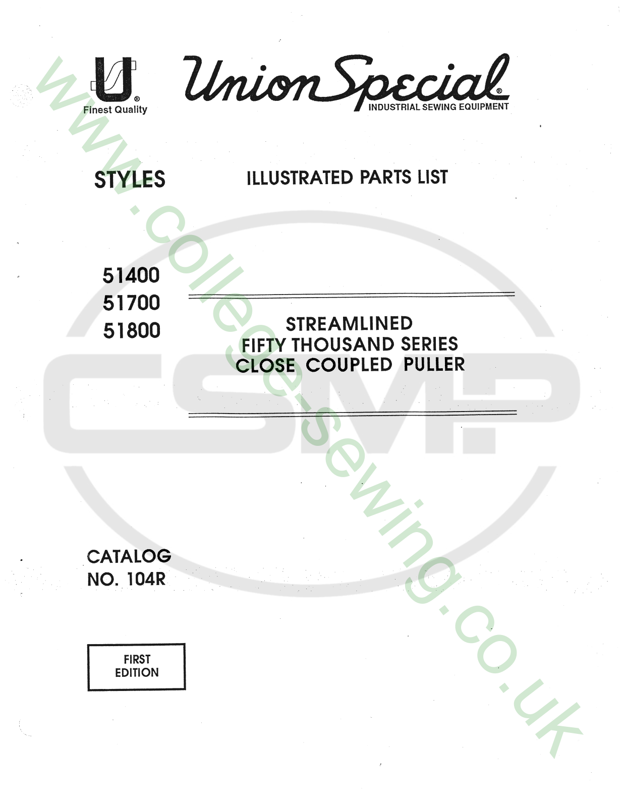 Union Special 104R Parts Book