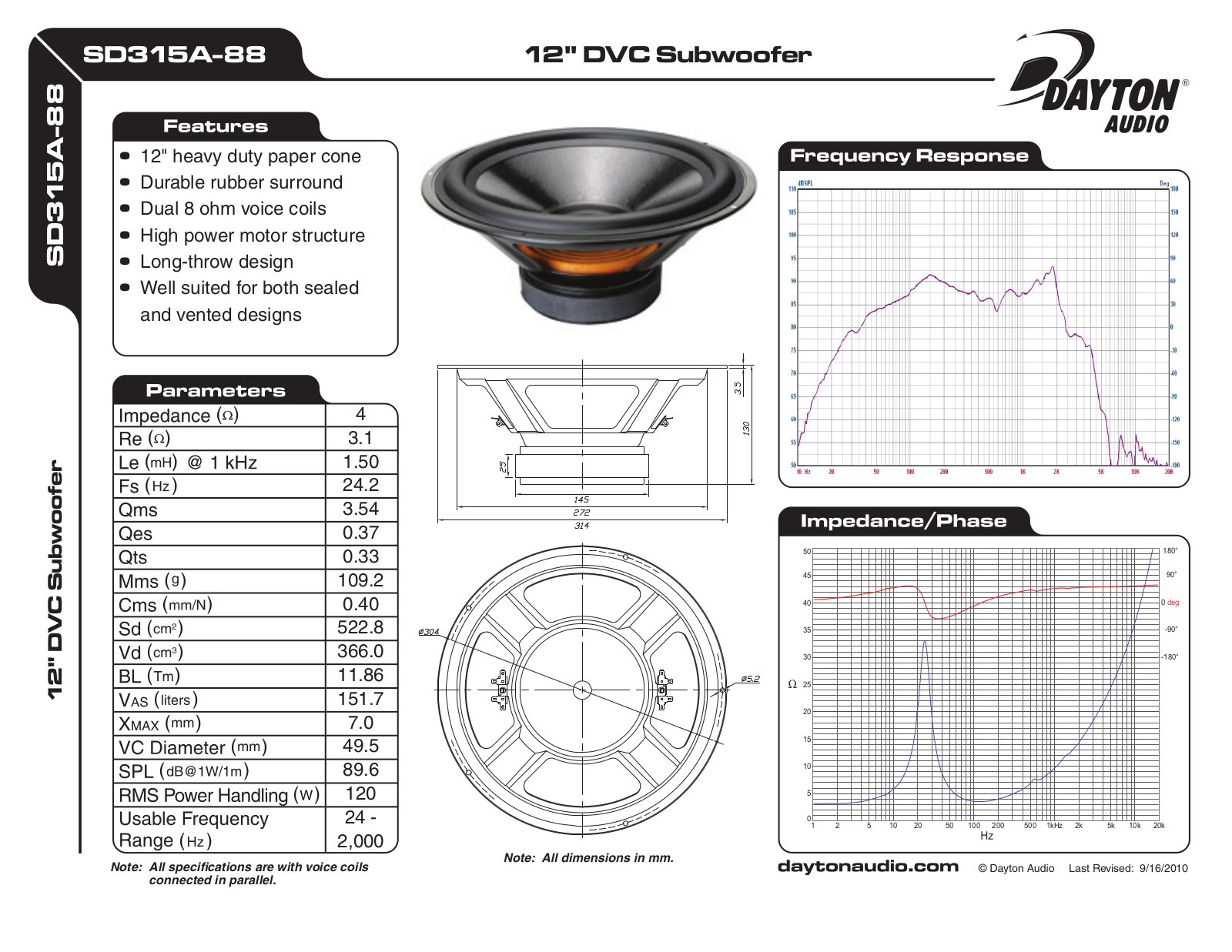 Dayton SD315A-88 User Manual