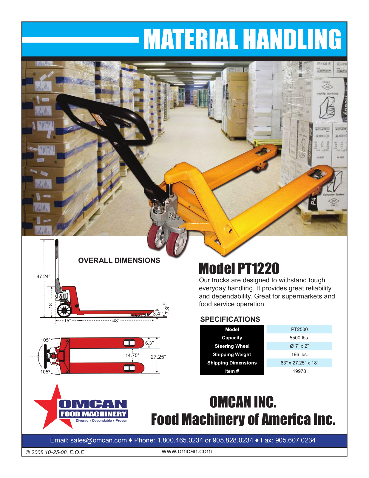Omcan Food Machinery PT1220 User Manual - ManualMachine.com