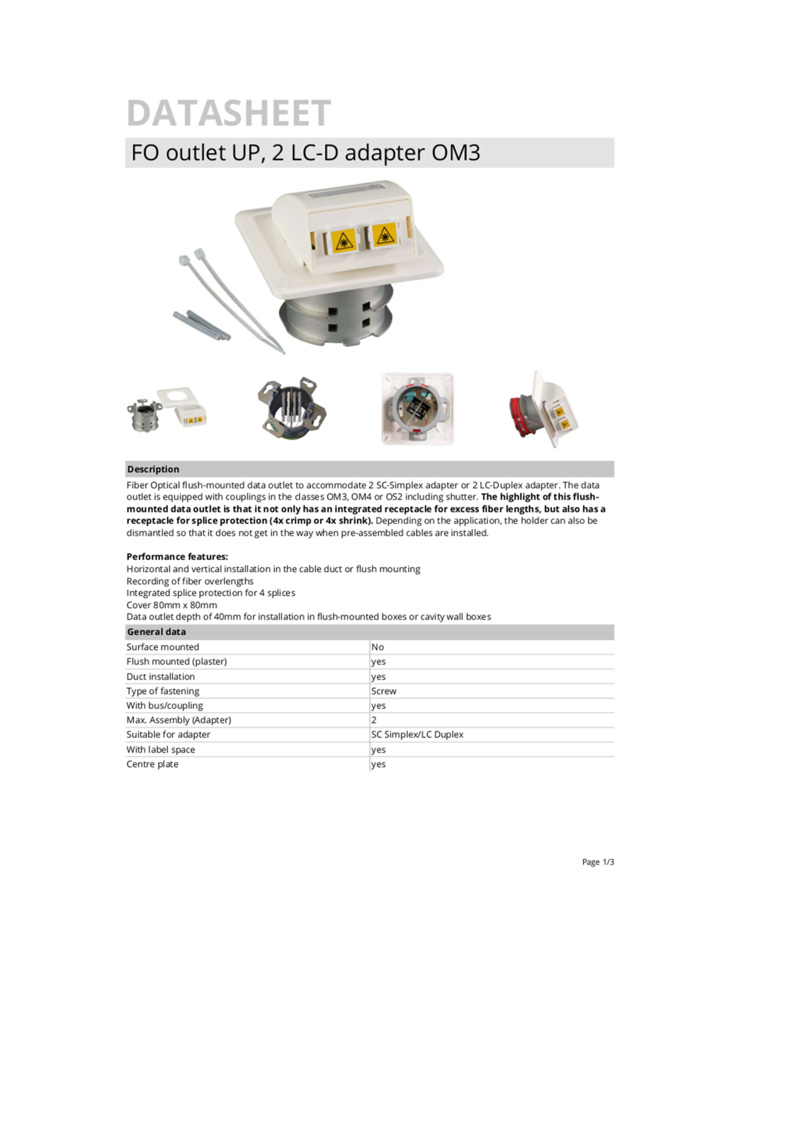 Intellinet IWP-FTTH-2LCOM3 Datasheet - ManualMachine.com