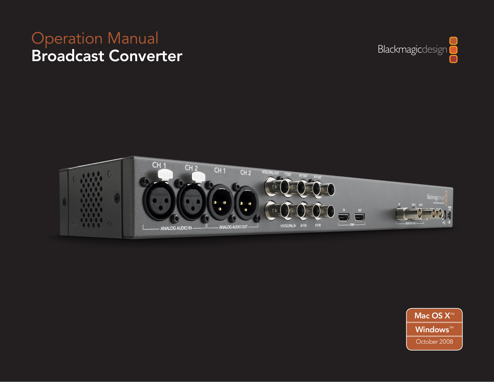 Blackmagicdesign Broadcast Converter Operation Manual