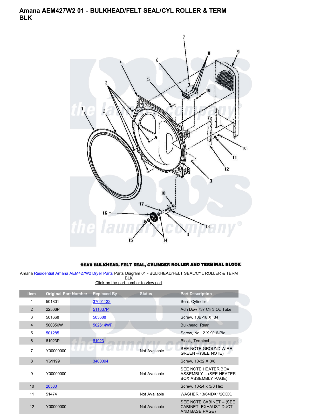 Amana AEM427W2 Parts Diagram