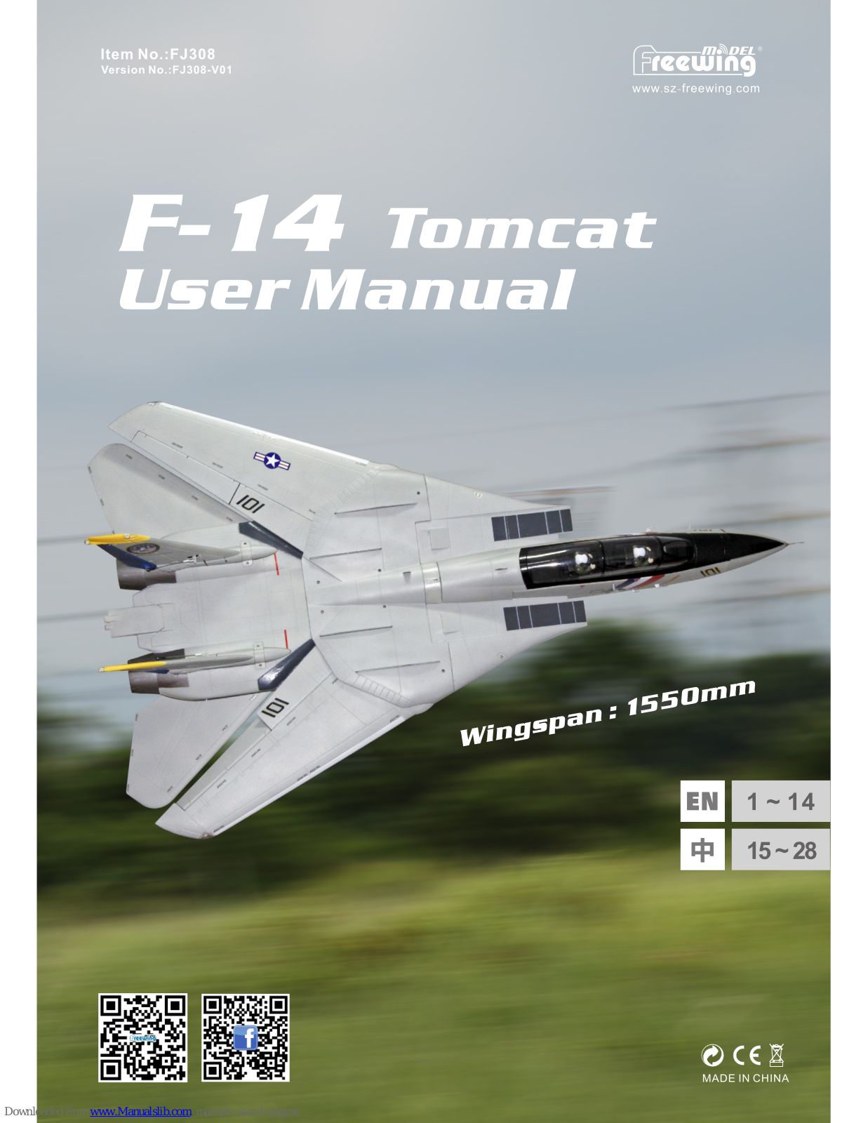 Freewing FJ308 F-14 Tomcat User Manual