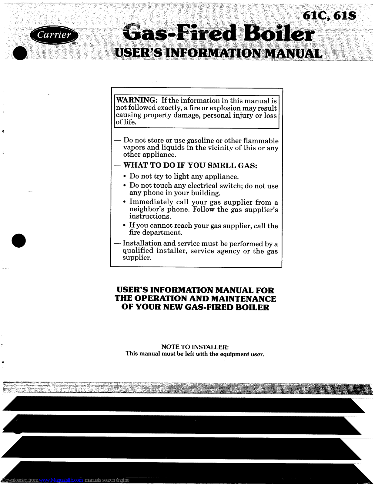 Carrier 61C, 61S User's Information Manual - ManualMachine.com