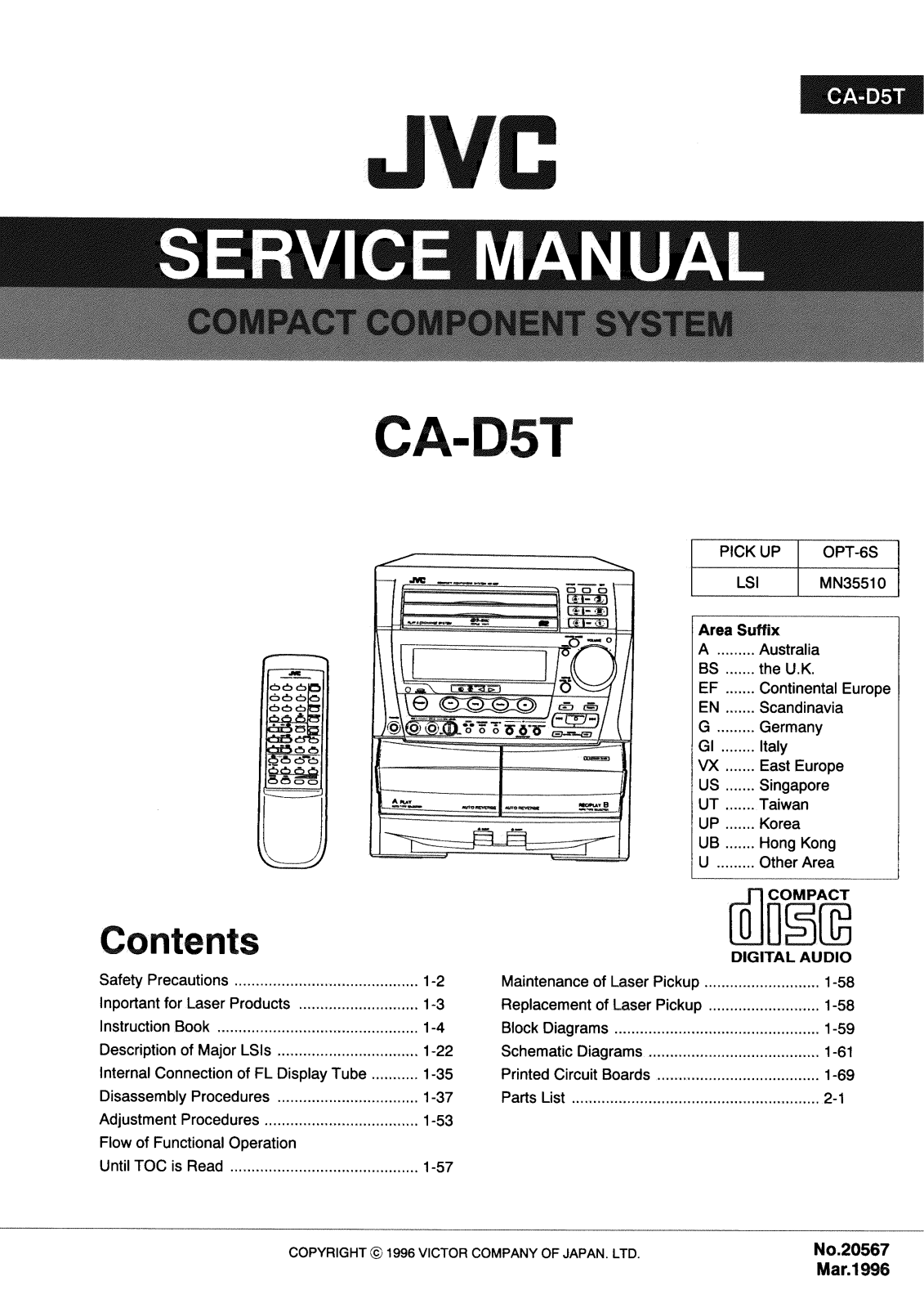 JVC CA-D5T Service Manual