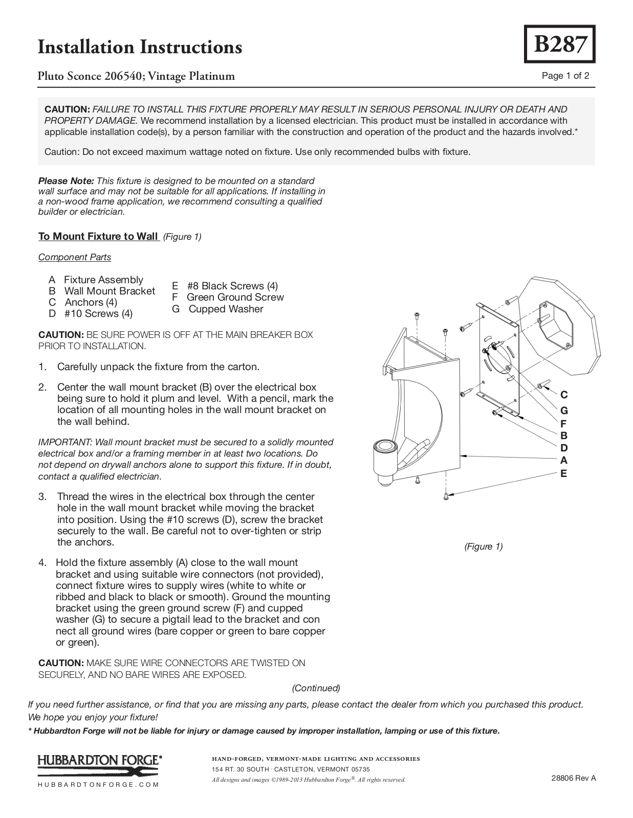 Hubbardton Forge 206540 User Manual