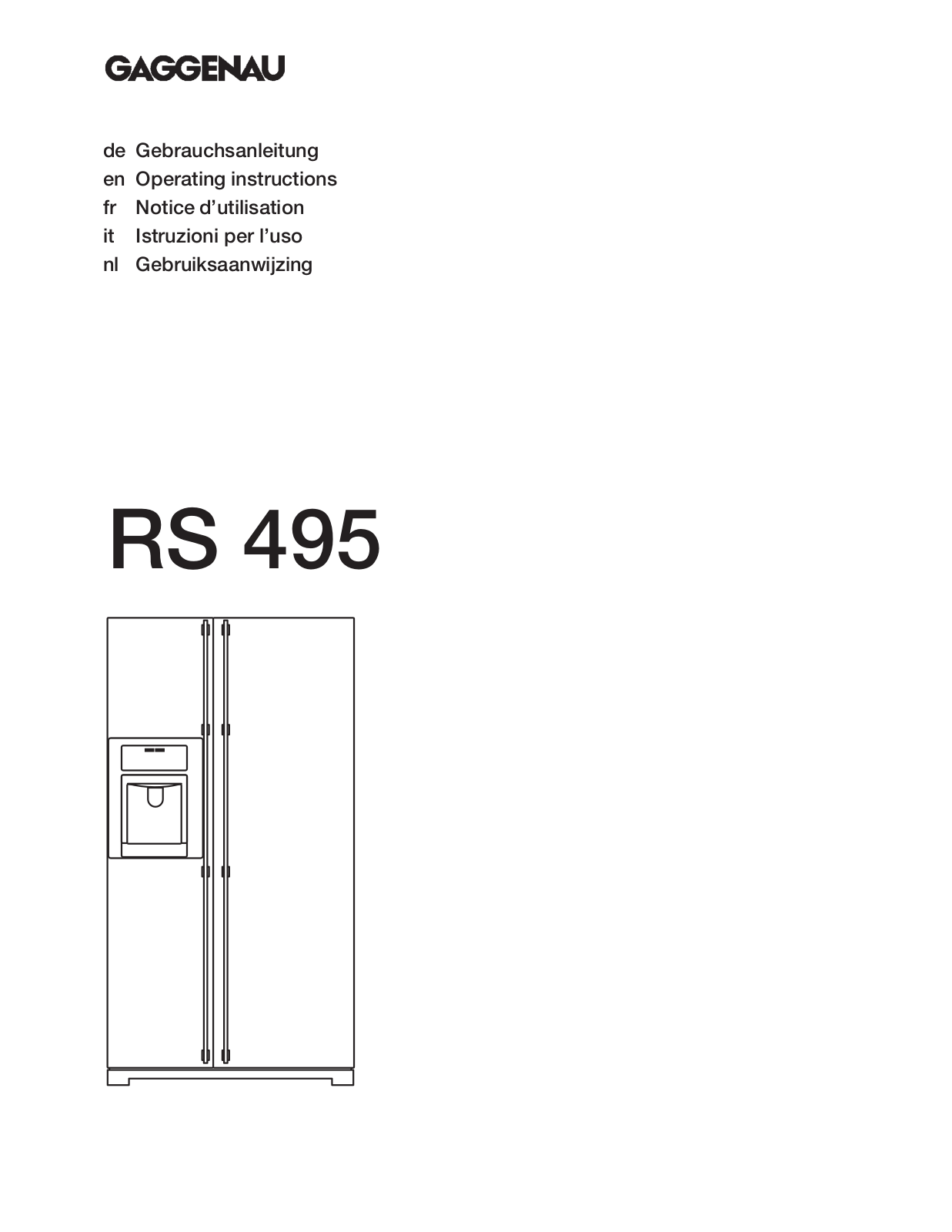 Gaggenau Rs495 Owner's Manual