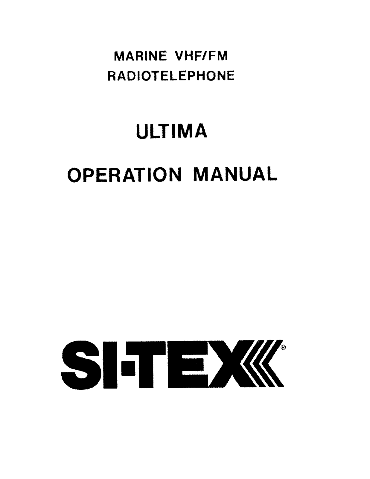 Si-tex Ultima User's Manual