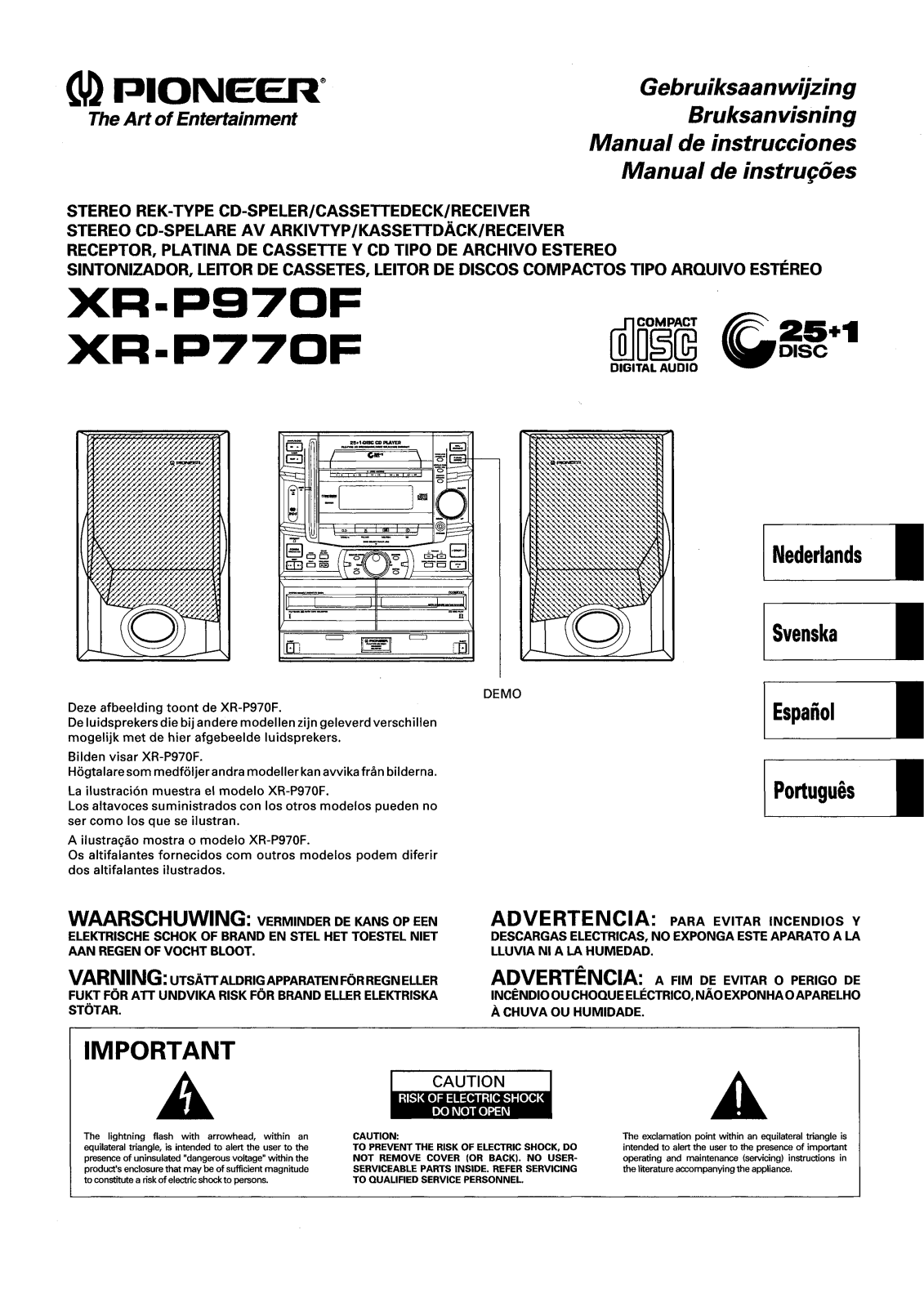 Pioneer XR-P770F, XR-P970F Manual