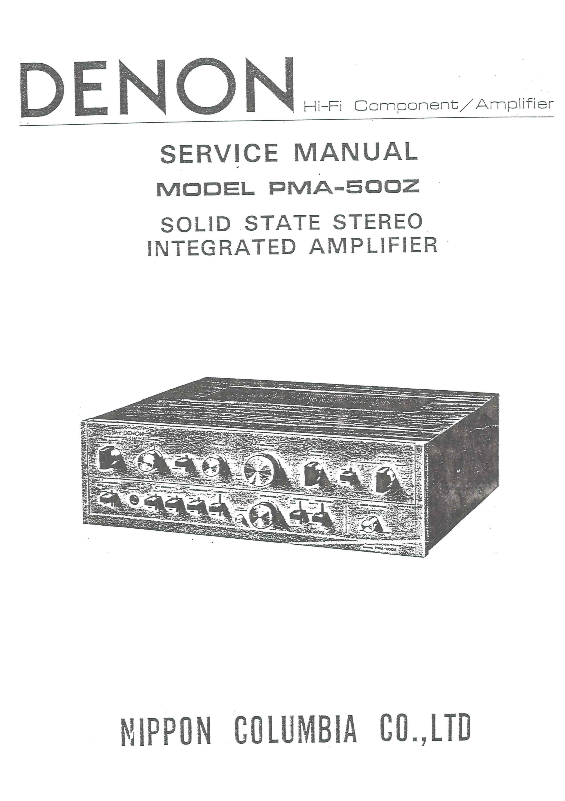 Denon PMA 500Z Service Manual
