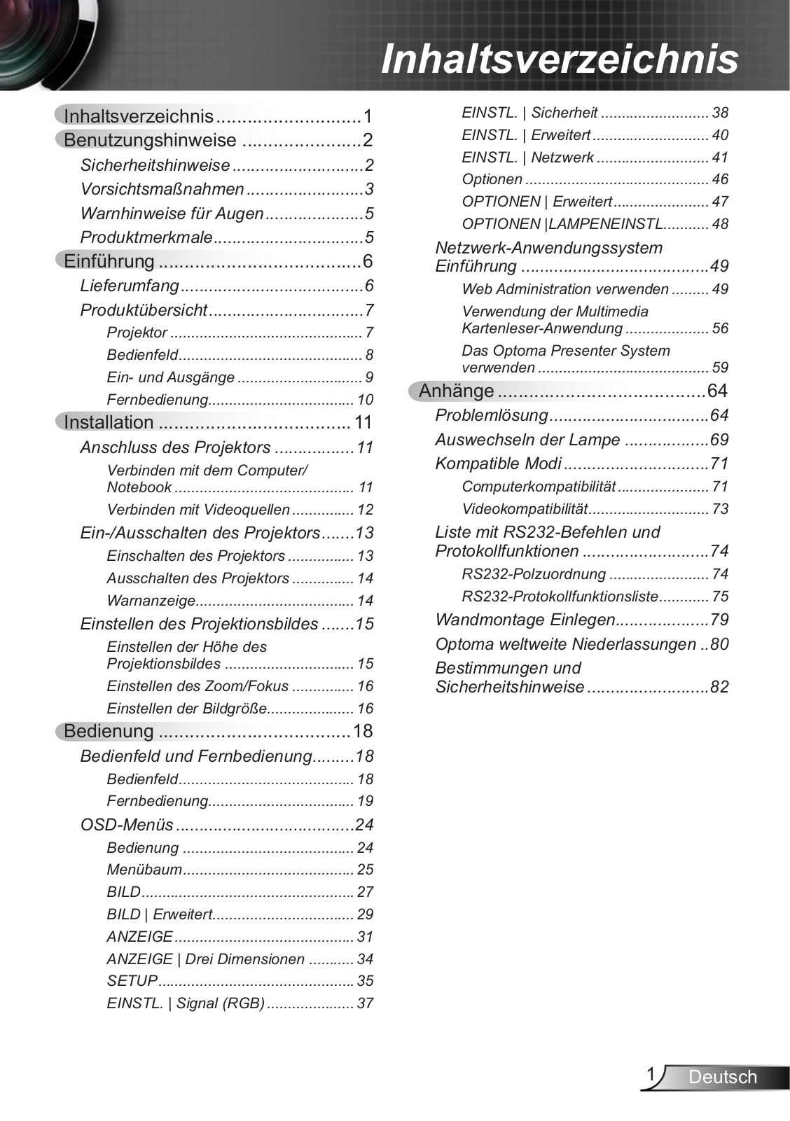 Optoma EX400, EW400 User Manual