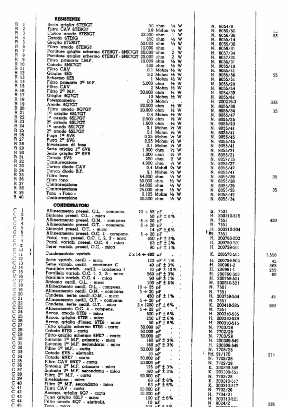 Radiomarelli 10f37 components