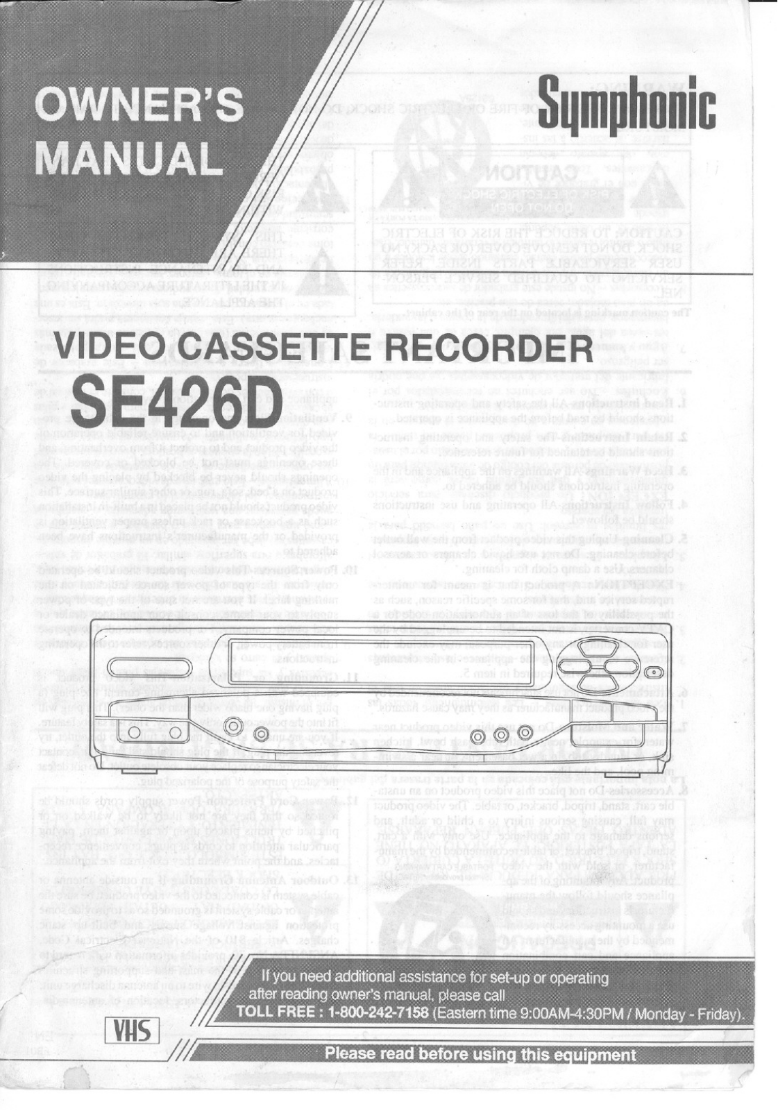 FUNAI SE426D, SE426D User Manual