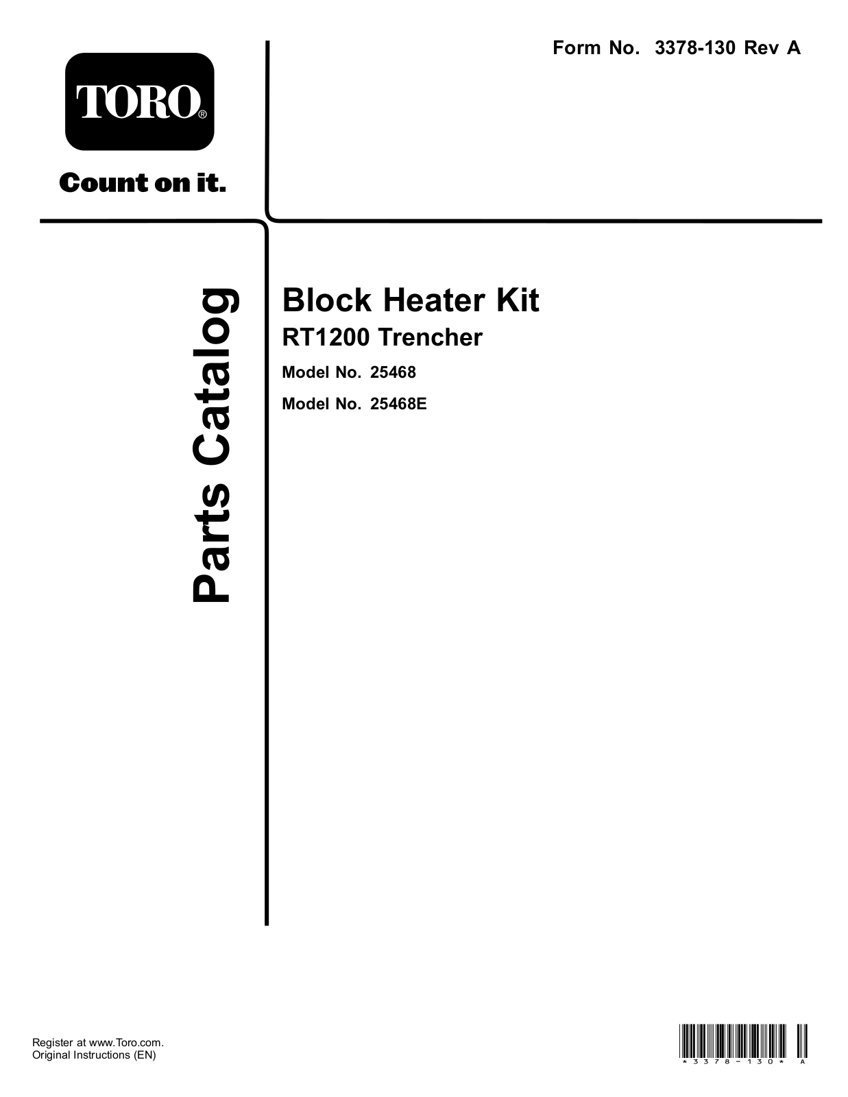 Toro 25468E, 25468 Parts Catalogue