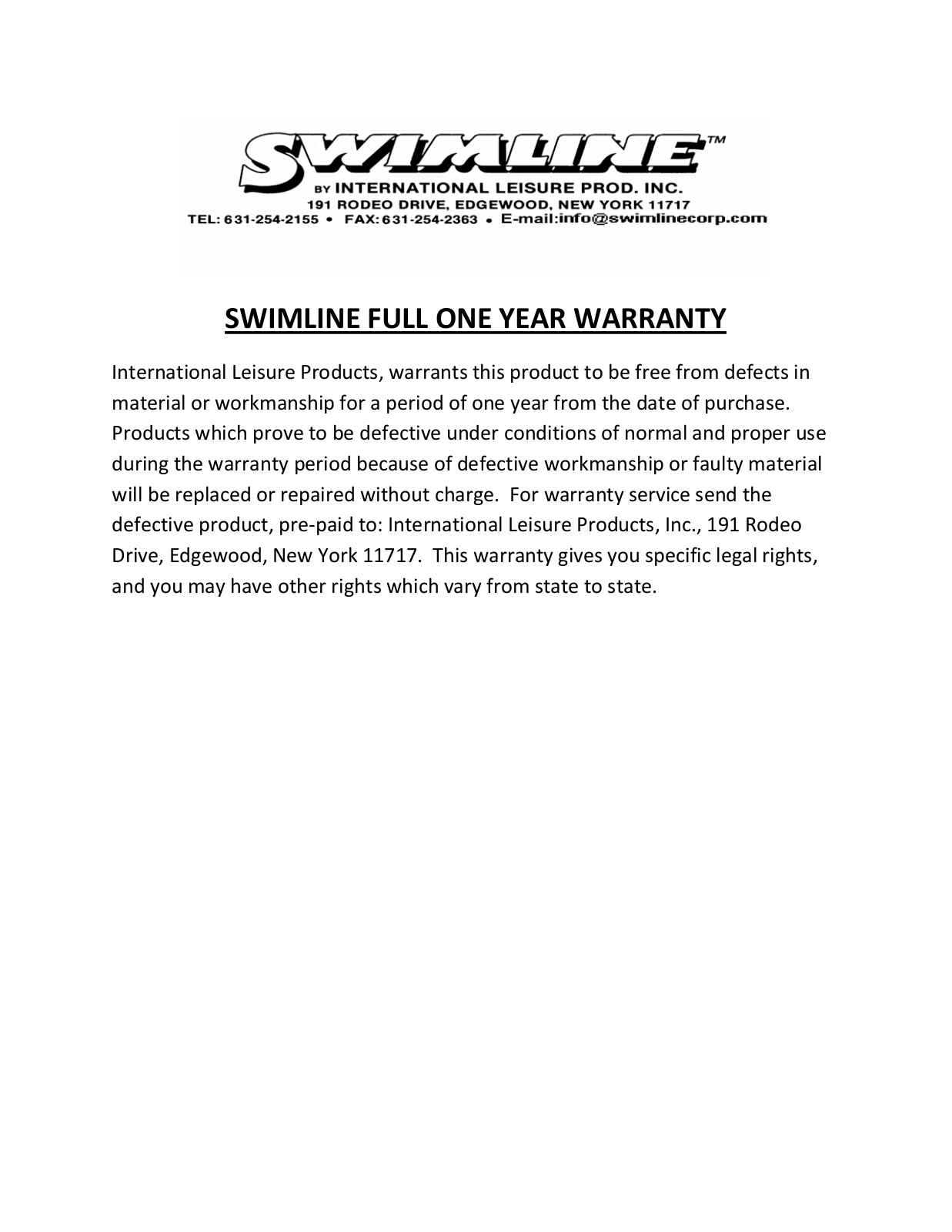 Swimline NT250, NT257, NT290, NT263, NT255 User Manual