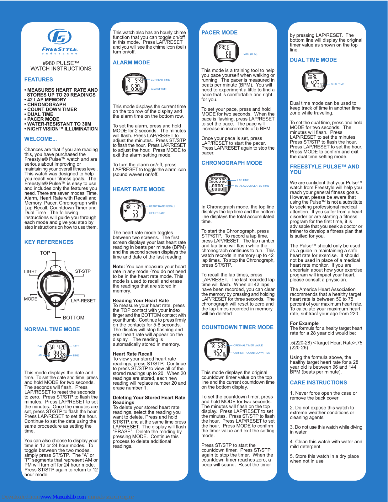 Freestyle 980 Pulse Instructions Manual - ManualMachine.com