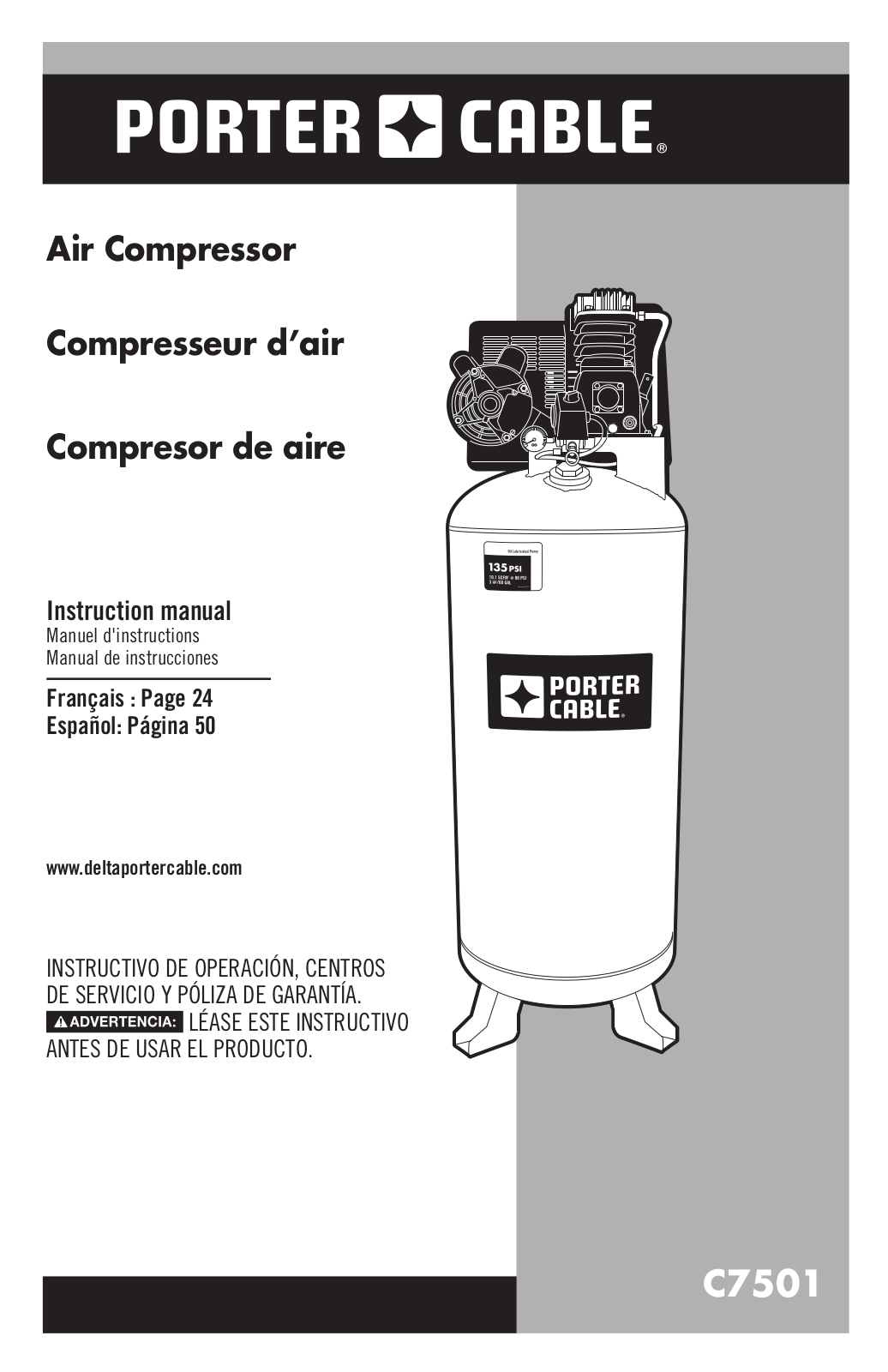 Porter-Cable N028591, C7501 User Manual