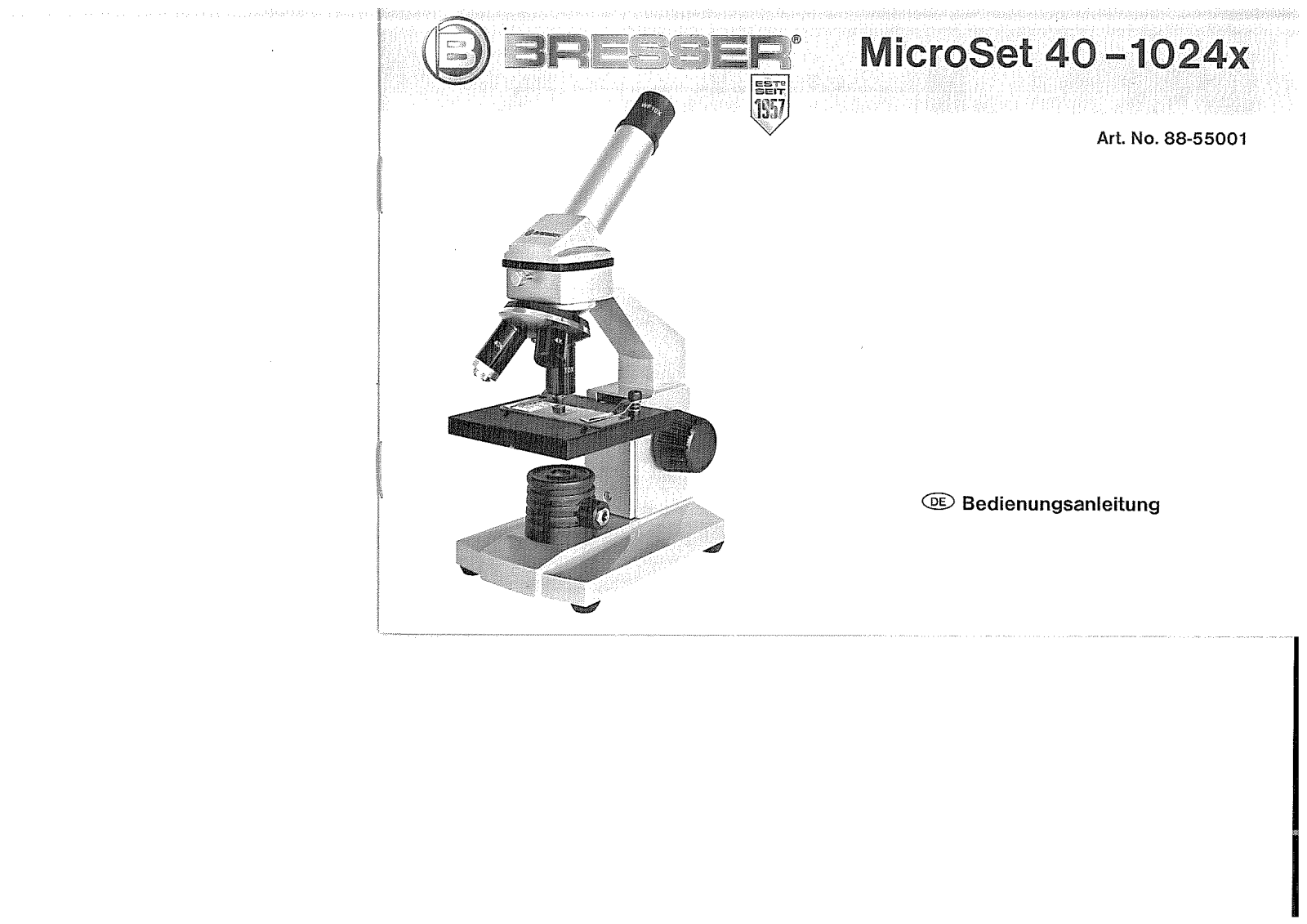 Bresser Optik Mikroskop 40 – 1024 x User guide