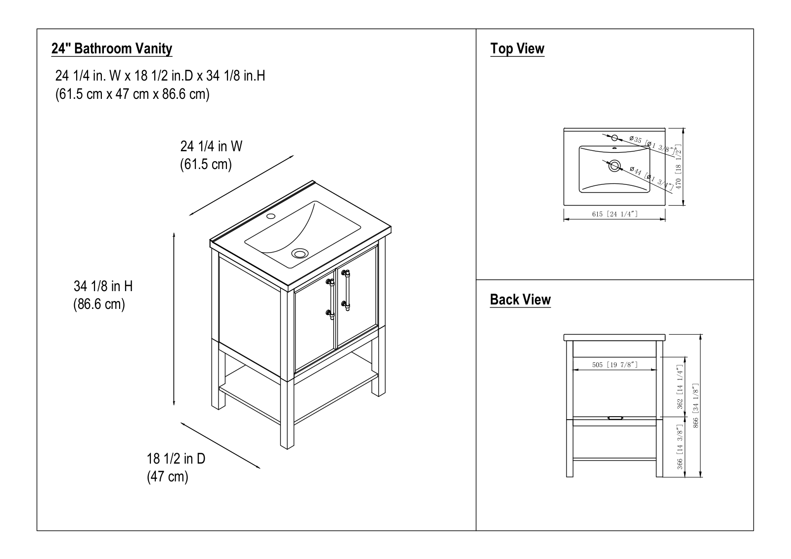 Sand & Stable™ W004725835 Dimensions - ManualMachine.com