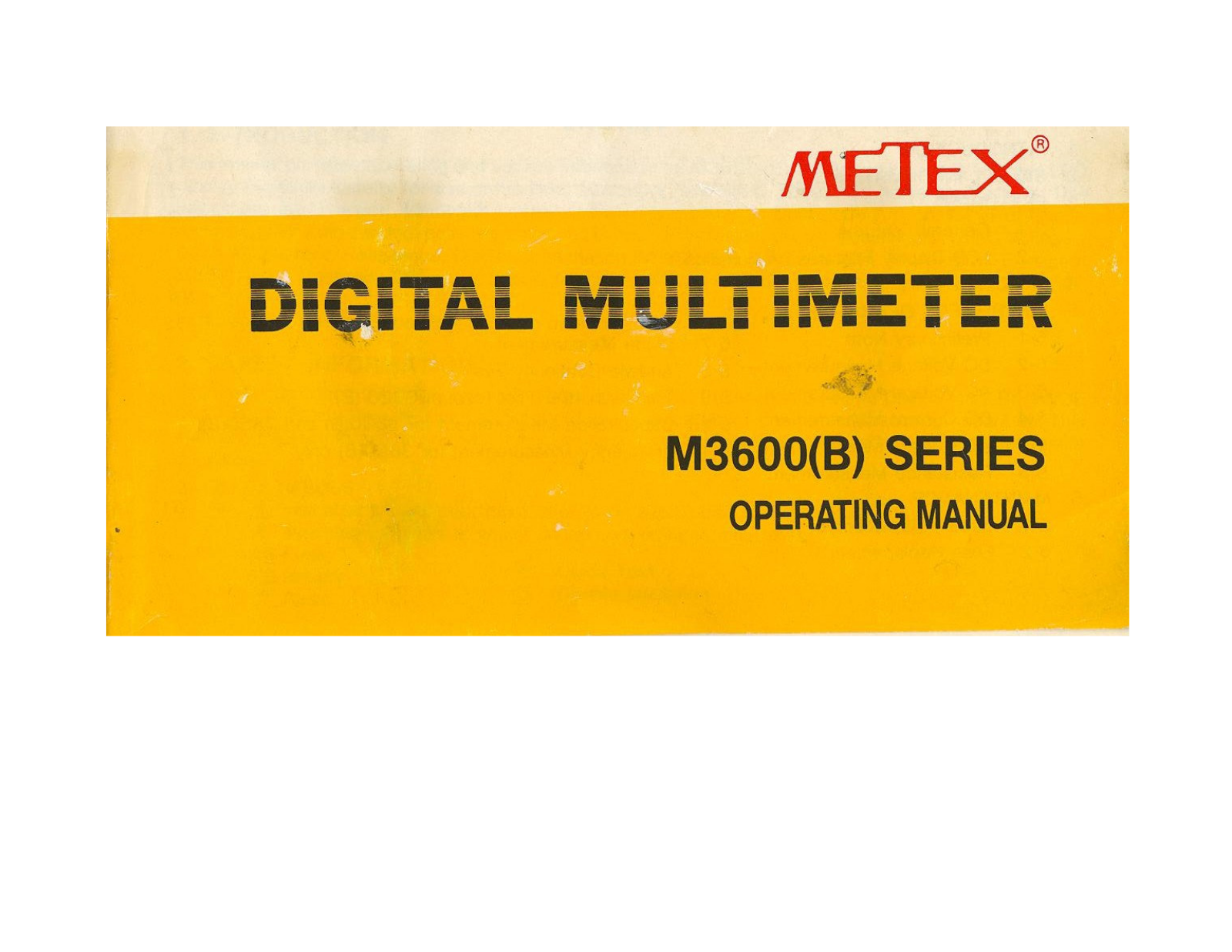 Metex M3600B, M3600 User Manual