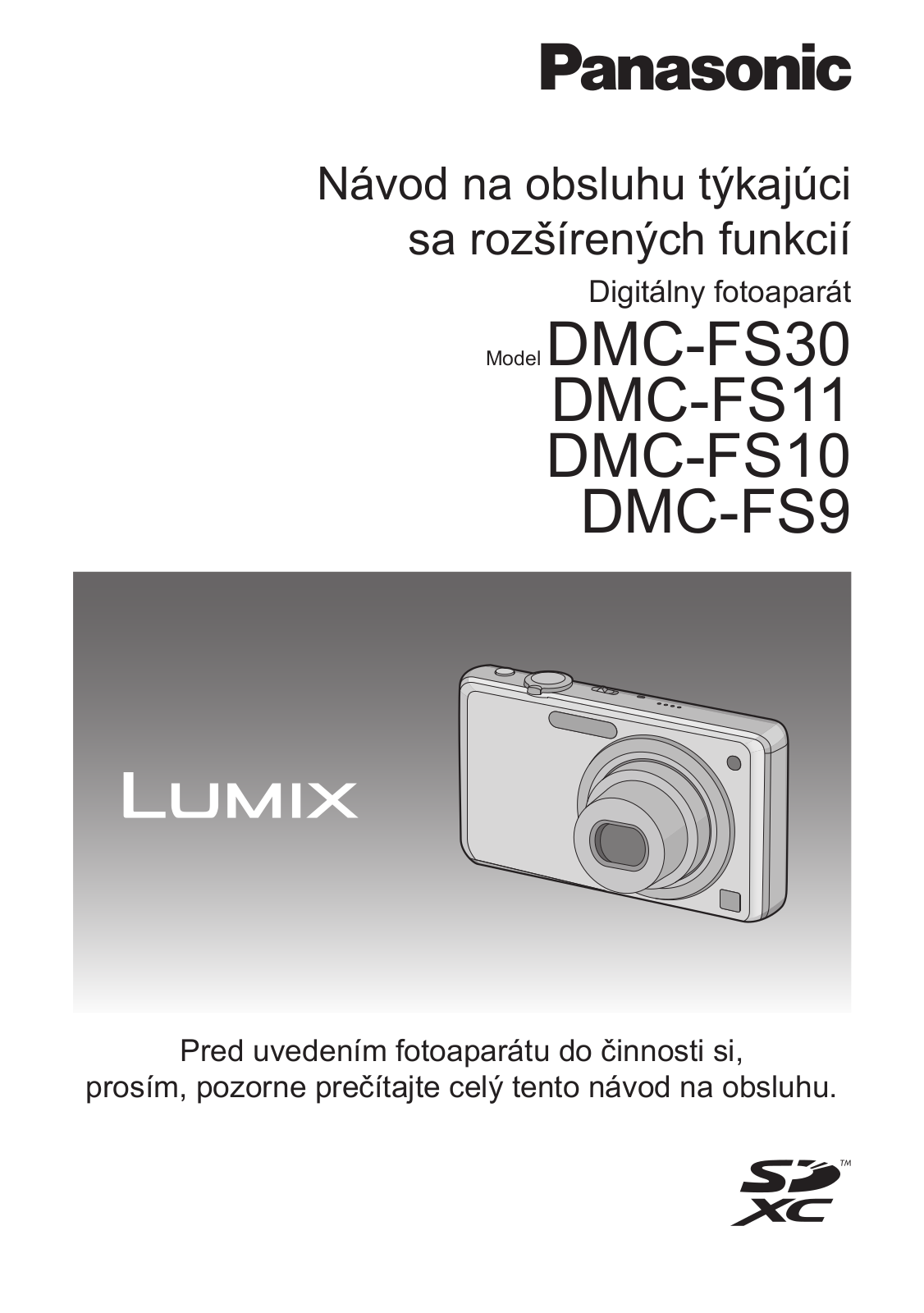 PANASONIC DMCFS9, DMCFS10, DMCFS11, DMCFS30 User Manual