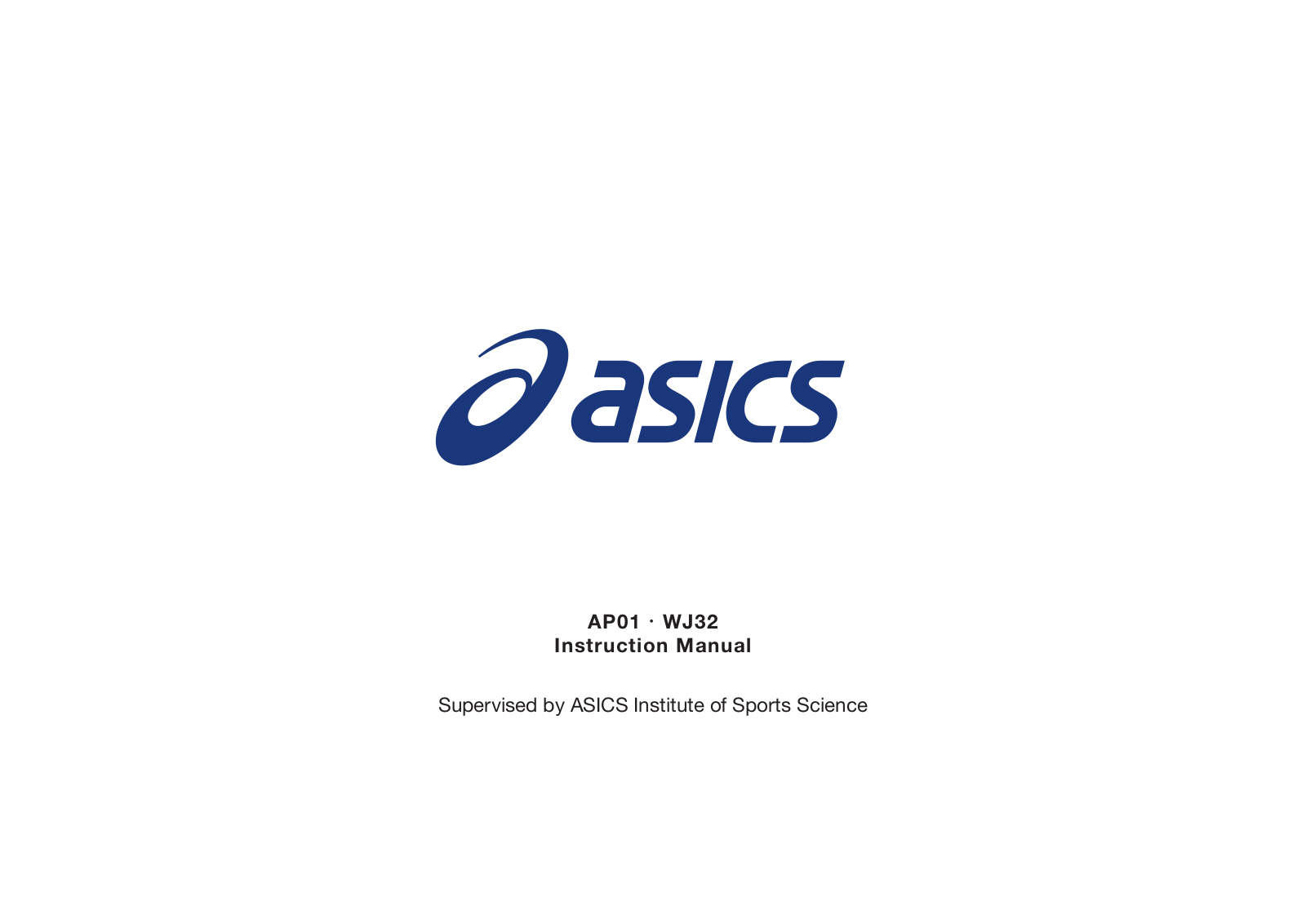 Asics AP01 operation manual