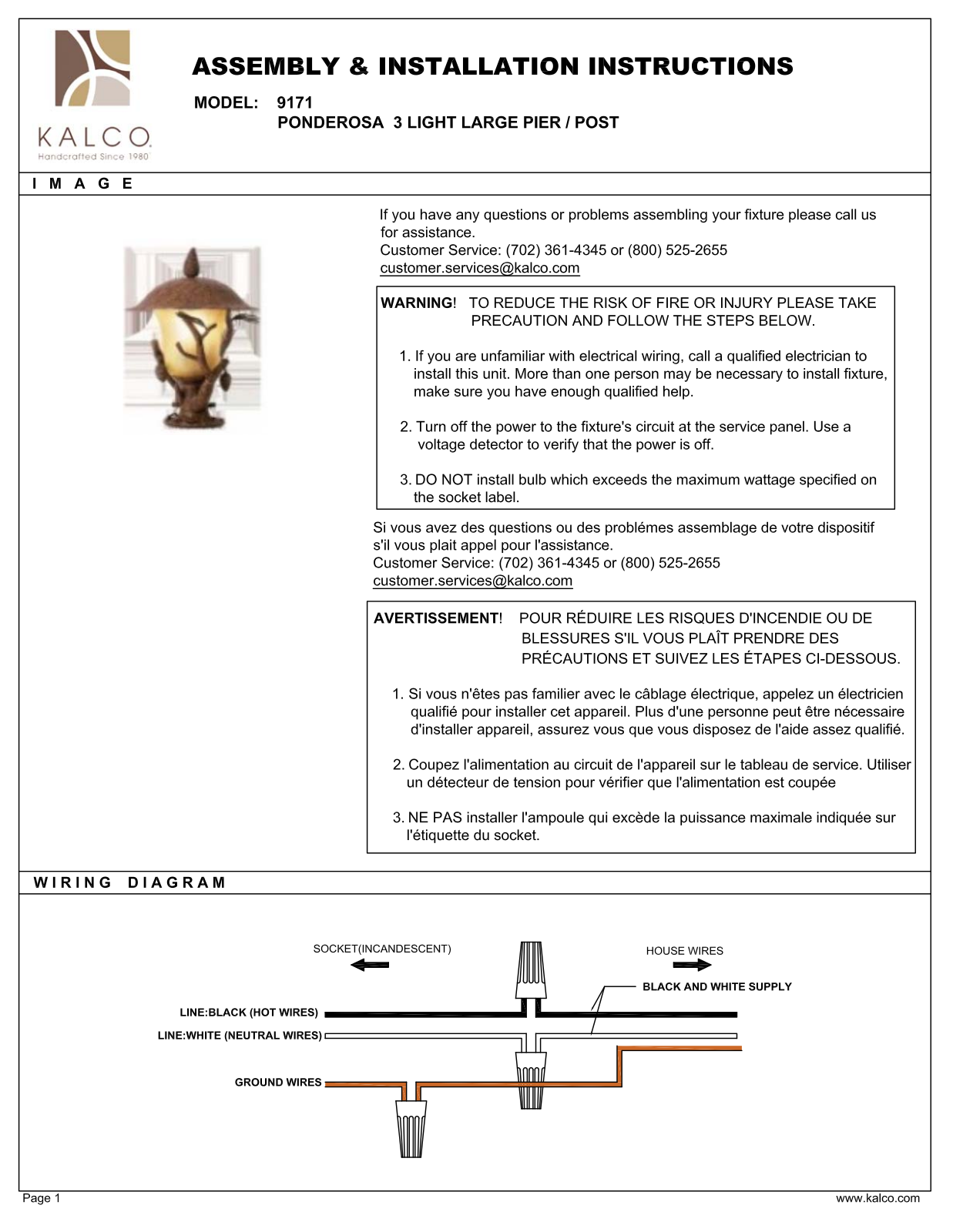 Kalco 9171PD Assembly Guide - ManualMachine.com