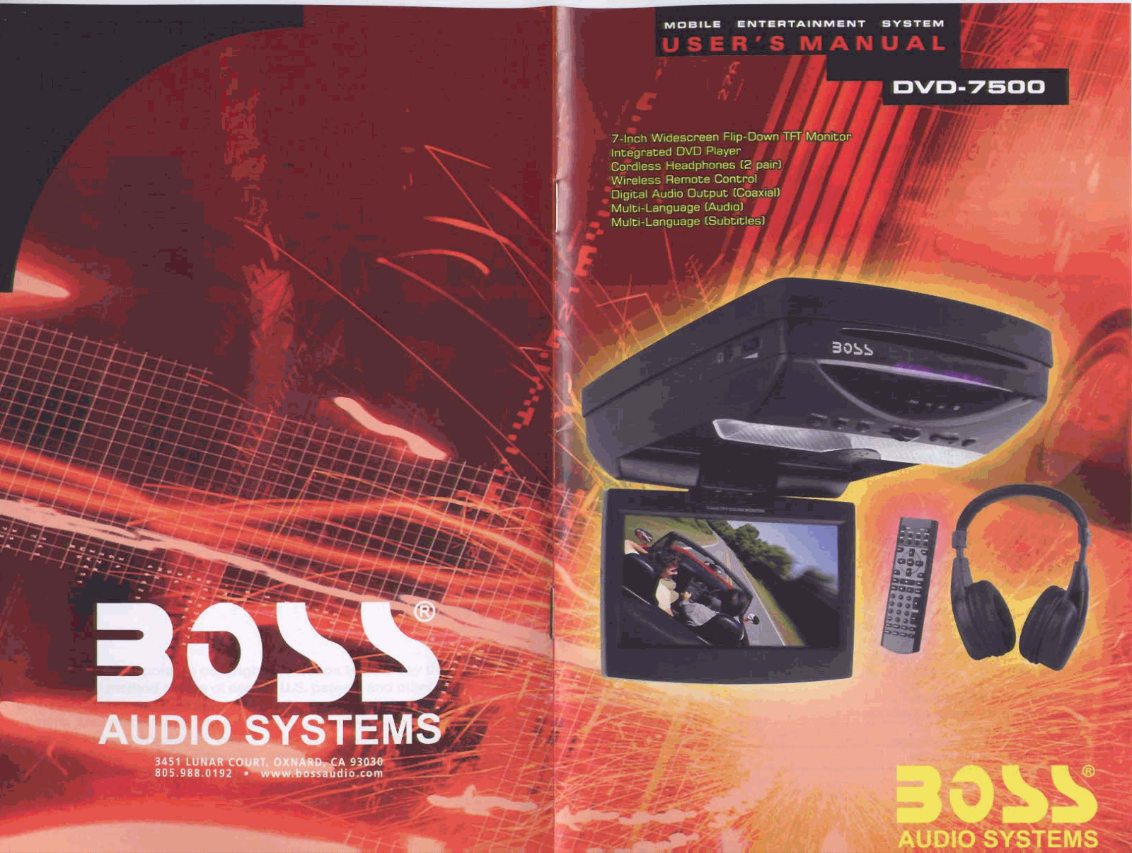 Boss Audio DVD-7500 User Manual