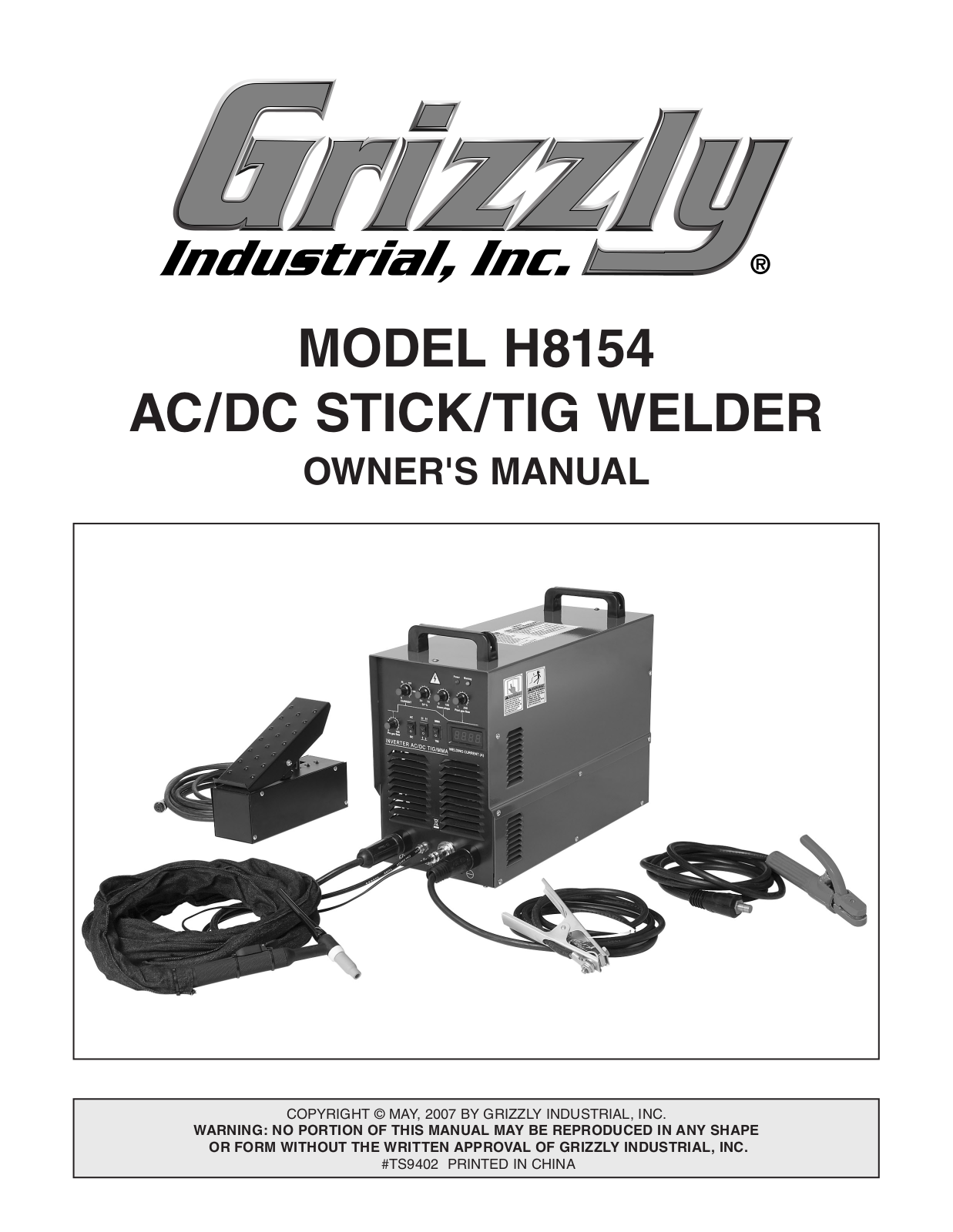 Grizzly H8154 User Manual