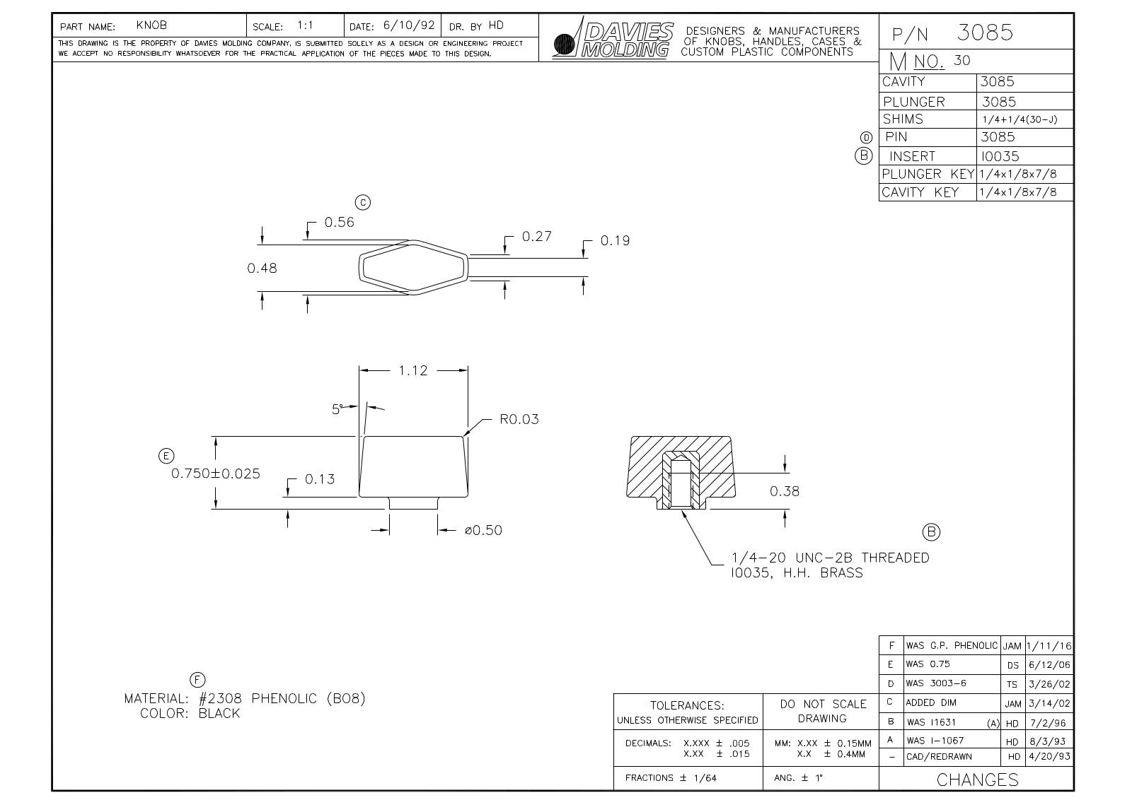 Davies Molding 3085 Reference Drawing