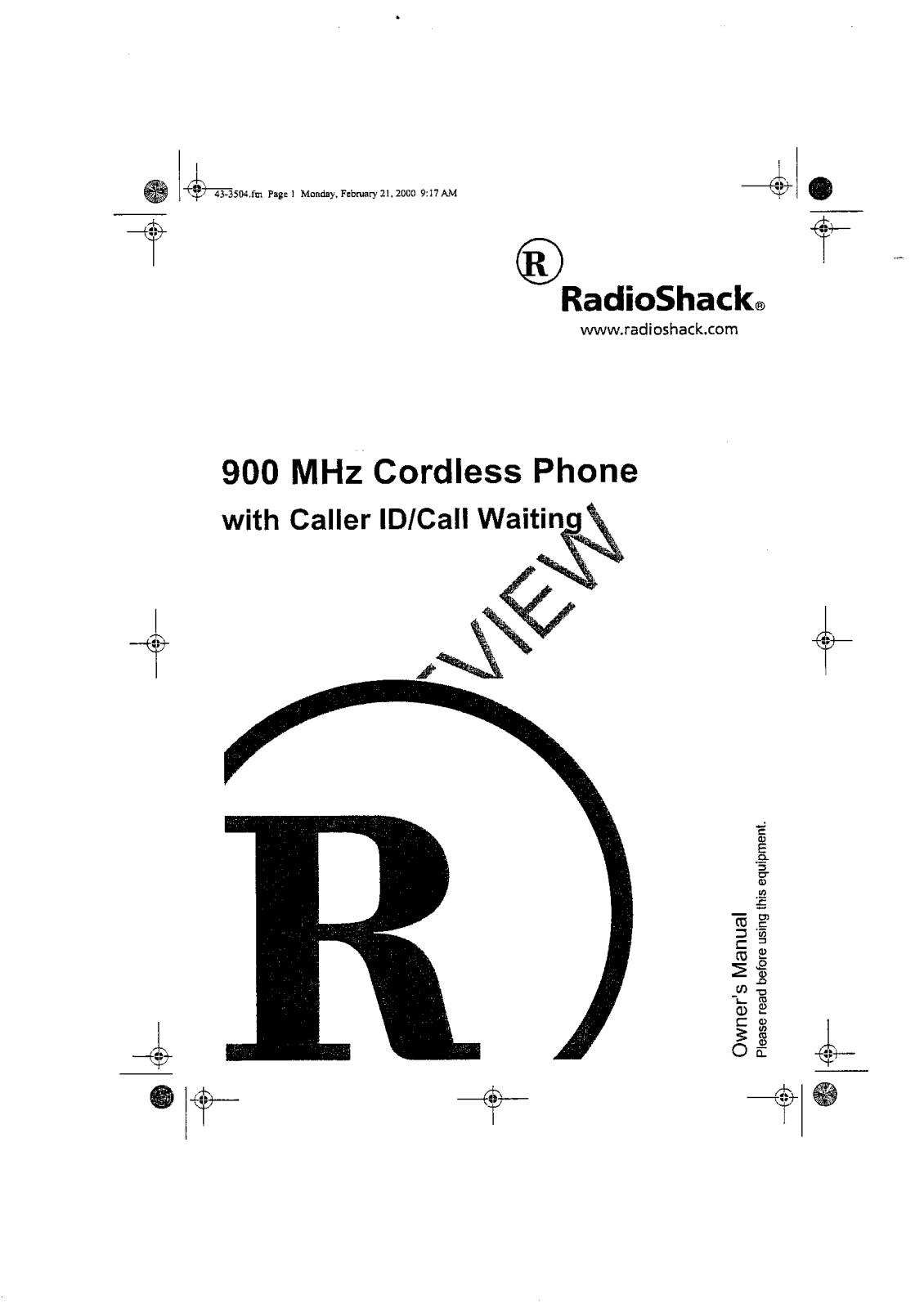 Radio Shack 4303504 User Manual