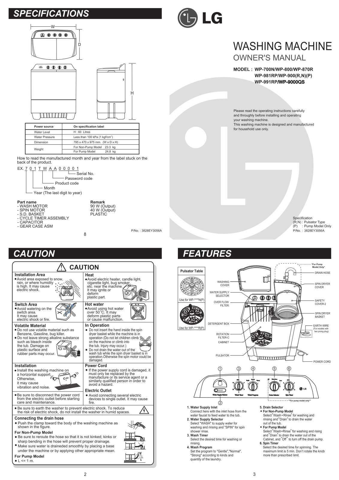 LG WP-9000QS User Manual