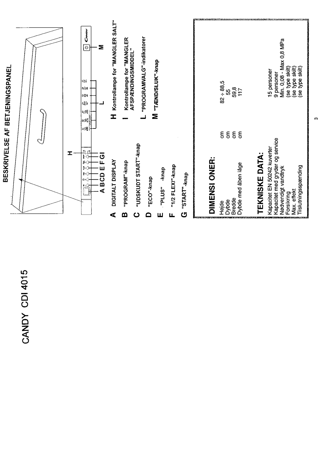 Candy CDI 4015 User Manual