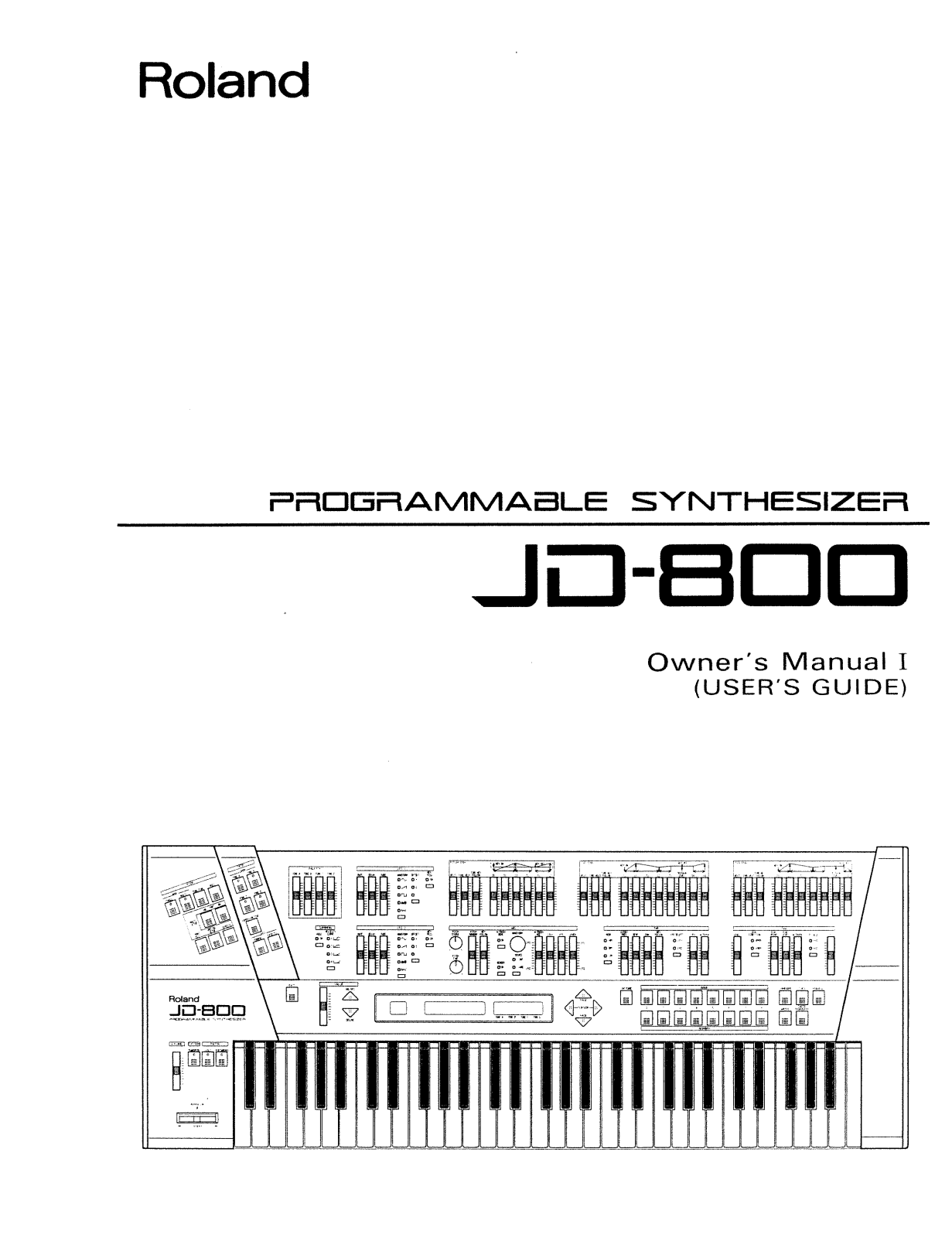 Roland Corporation JD-800 User's Manual