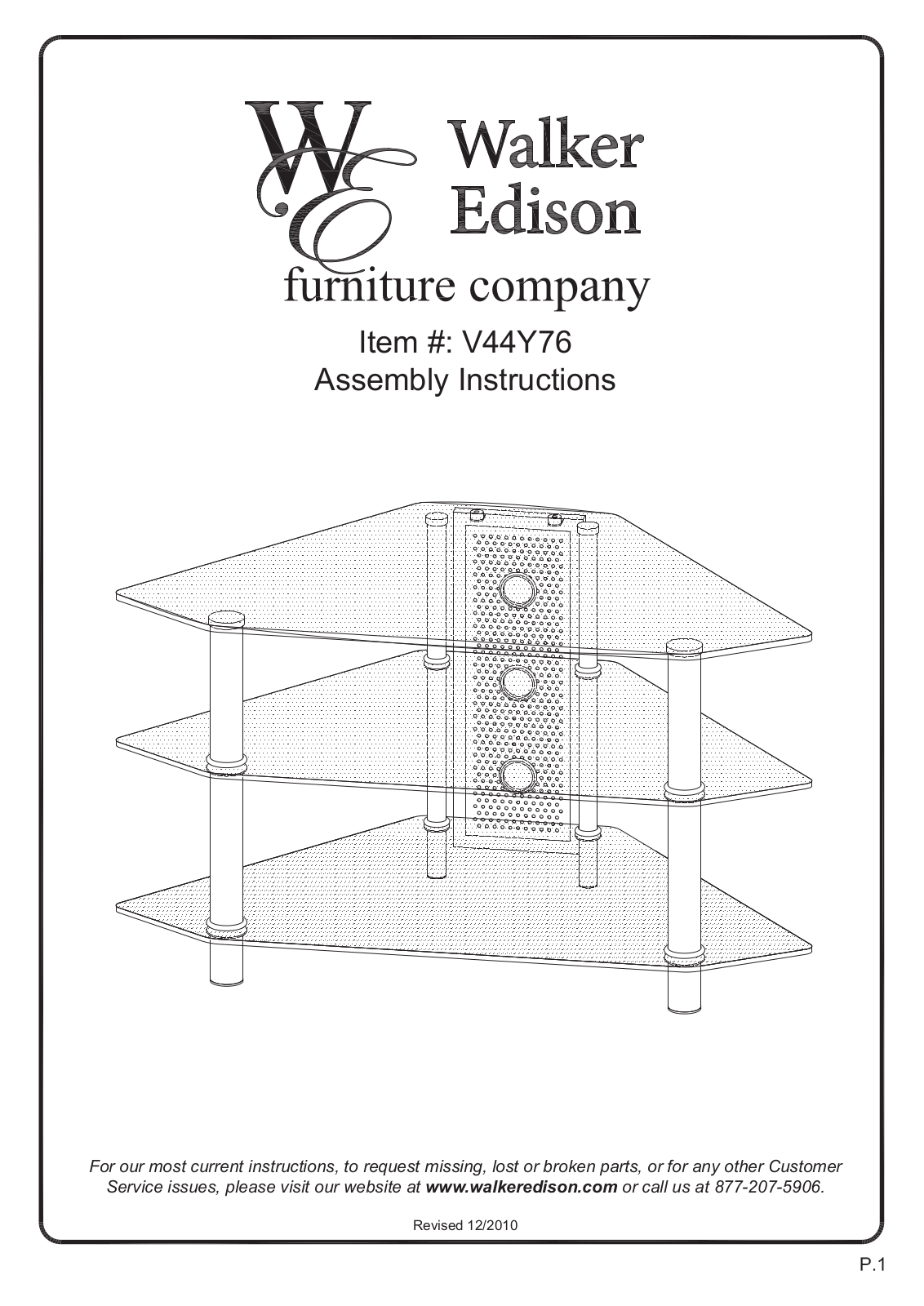 Walker V44Y76B, V44Y76, V44Y76CB User Manual