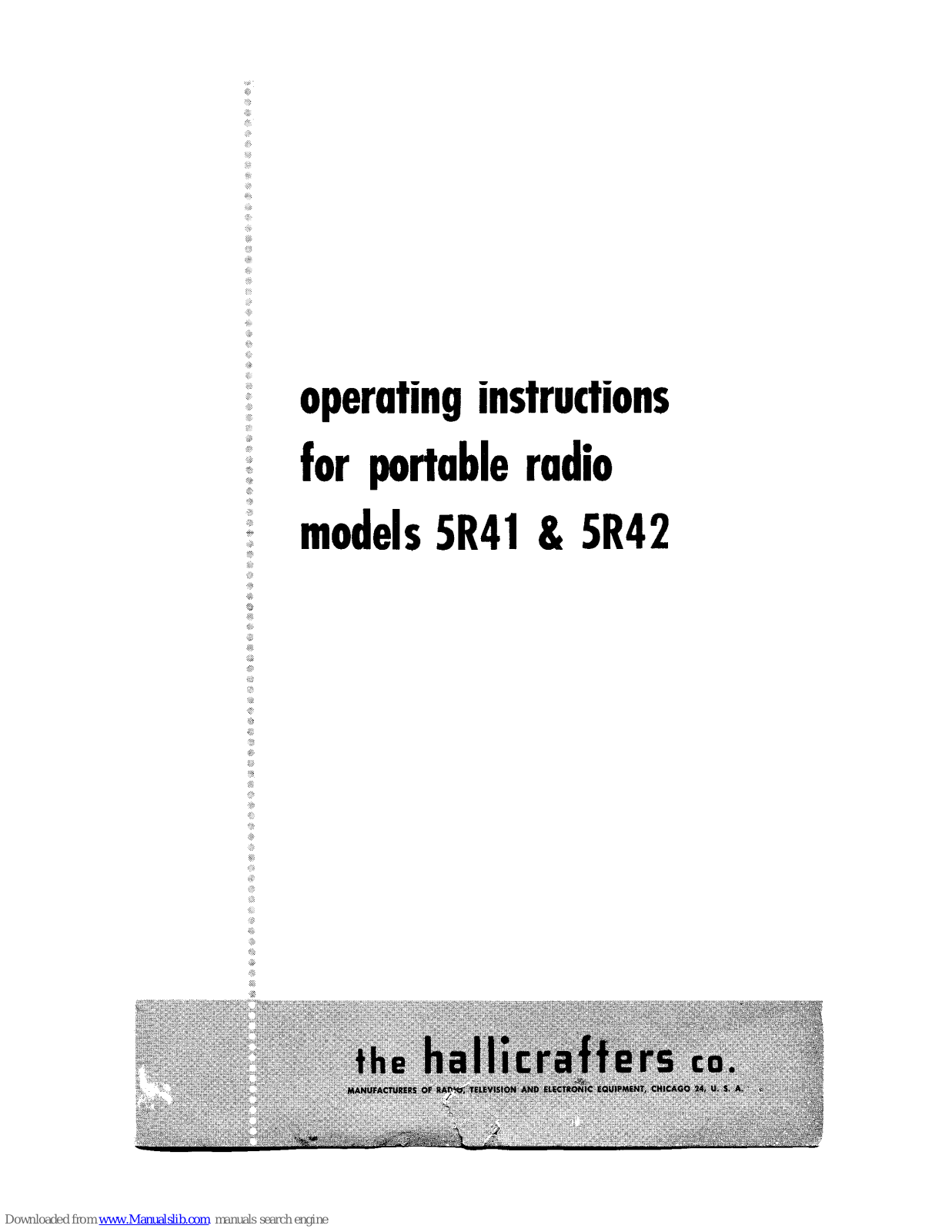 Hallicrafters 5R41, 5R42 Operating Instructions Manual