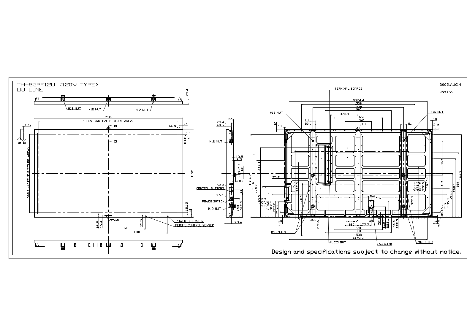 Panasonic TH-85PF12U User Guide