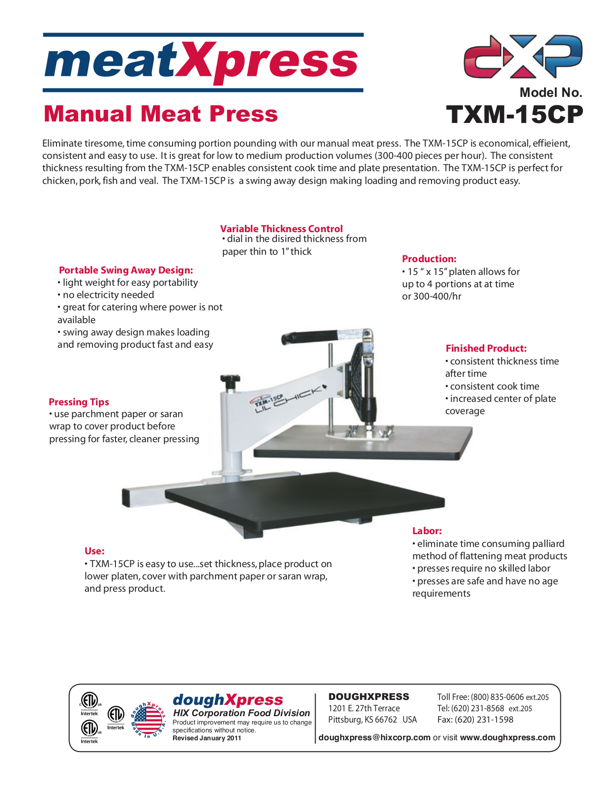 HIX TXM-15CP User Manual